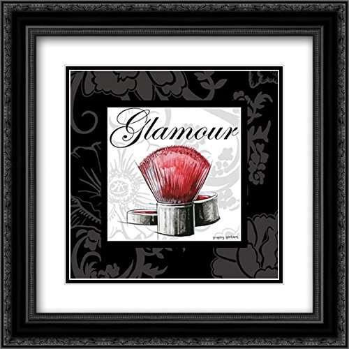 Gorham Gregory 15x15 Black Ornate Framed Double Matted Museum Art Print - 'Makeup Bag I' Wall Decor for Living Room, Bedroom & Office