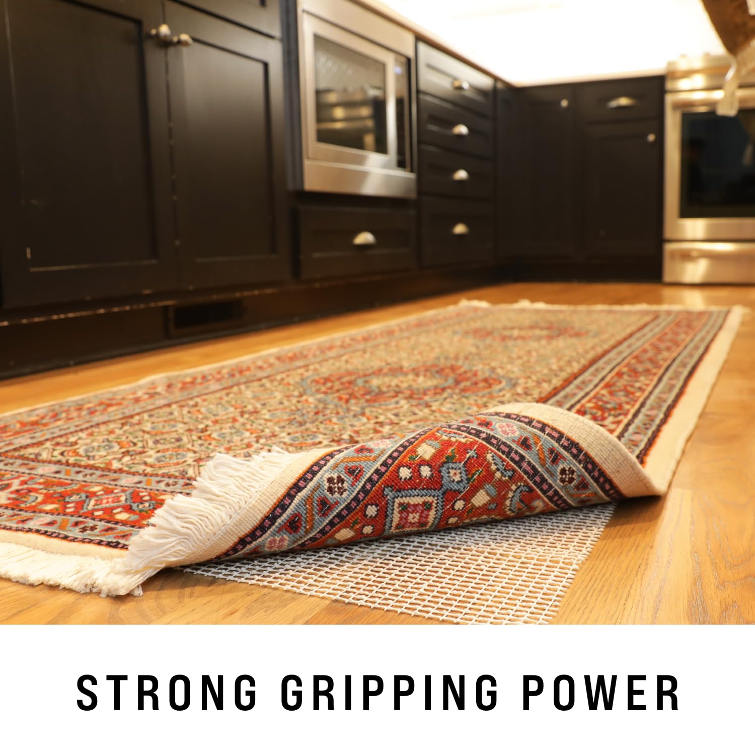 Grip-It Ultra Stop Natural Low-Profile Non-Slip Rug Pad for Area Rugs & Runner Rugs - 12' x 18' Rug Gripper for Hardwood Floors - Perfect for Living Room, Bedroom & High Traffic Areas