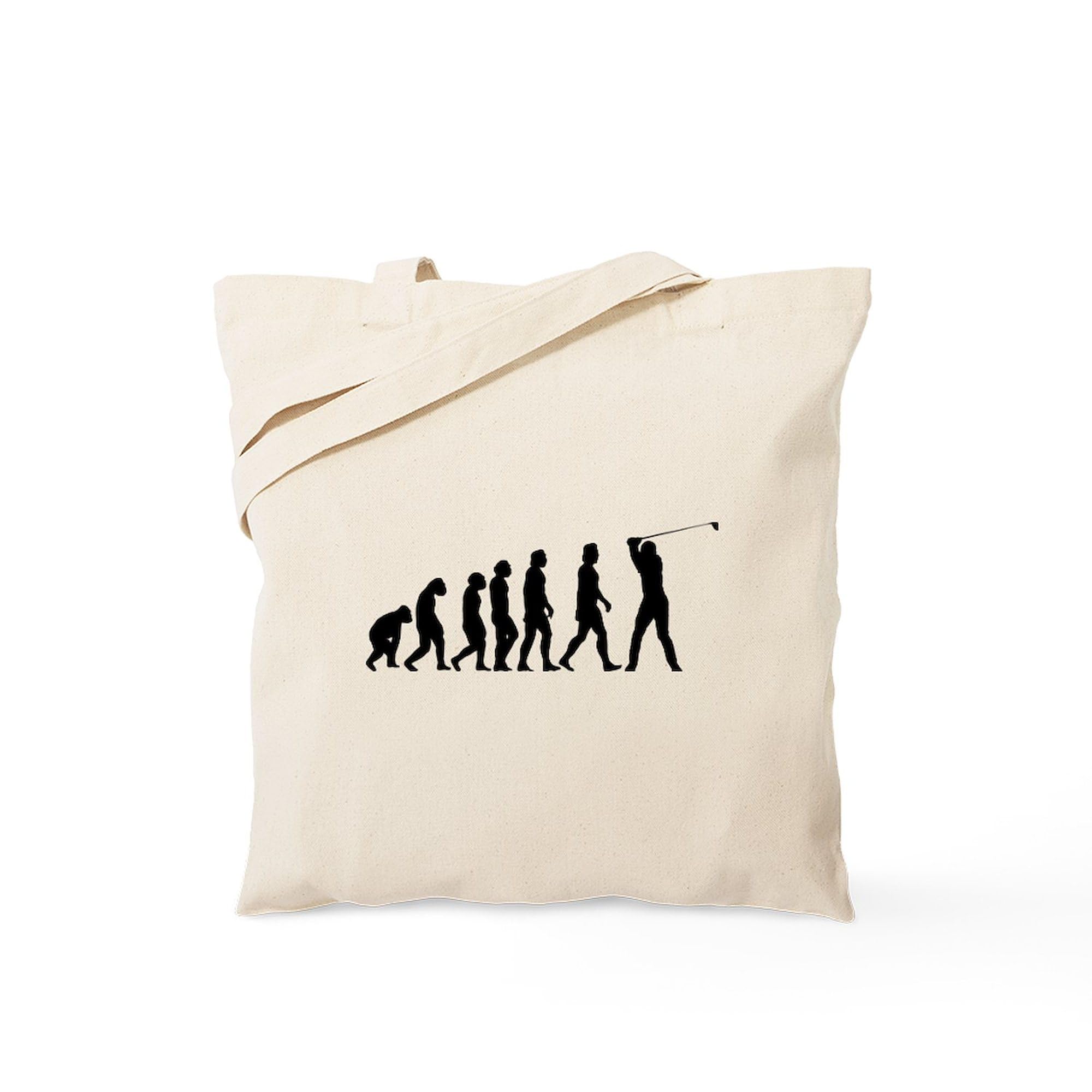 The Evolution Of Golf Tote Bag - Natural Canvas Reusable Shopping Bag for Golf Enthusiasts - Perfect for Golf Outings, Grocery Shopping & Beach Trips