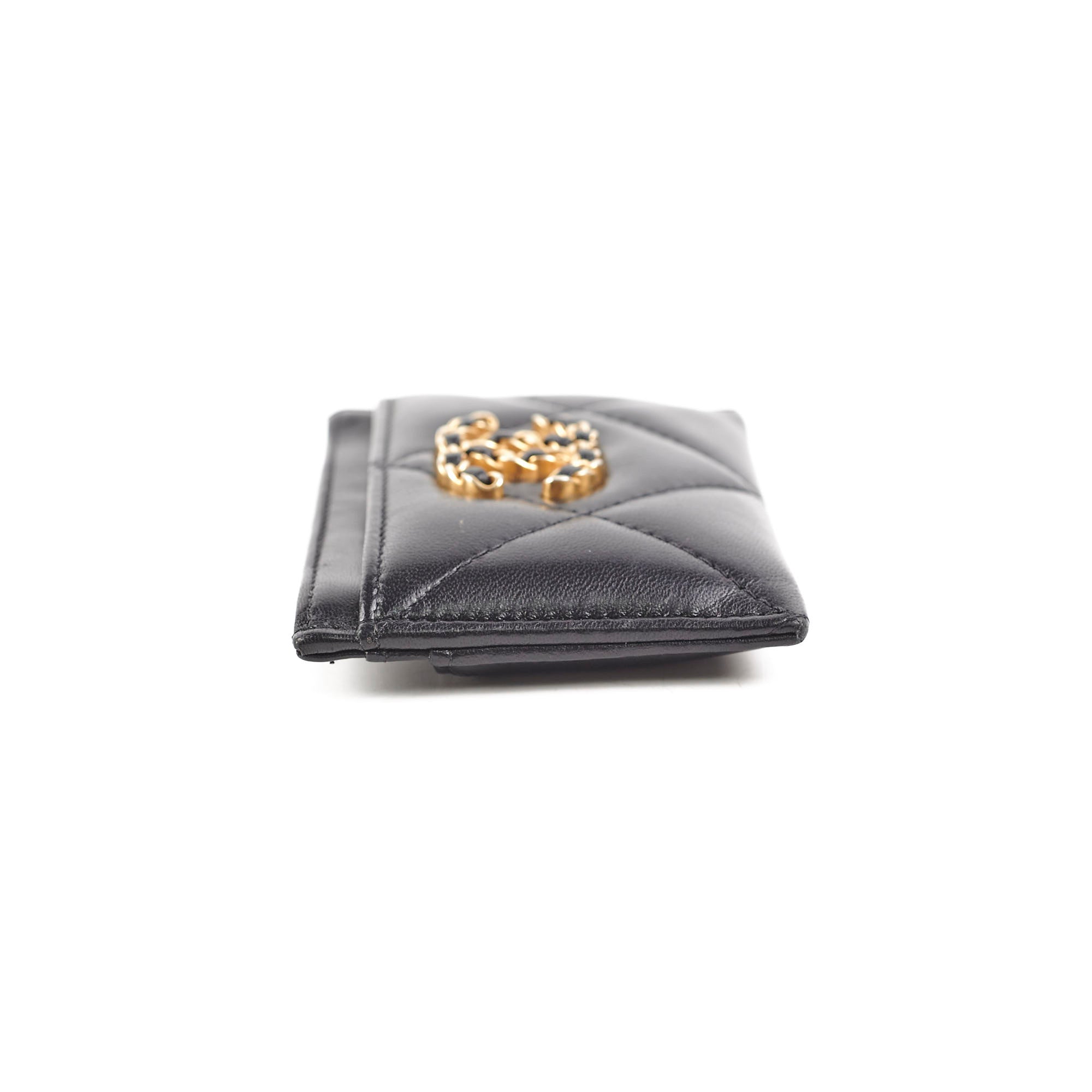 Chanel 19 Lambskin Cardholder Black - Luxury Leather Credit Card Holder for Women - Perfect for Everyday Use, Travel & Gift Giving