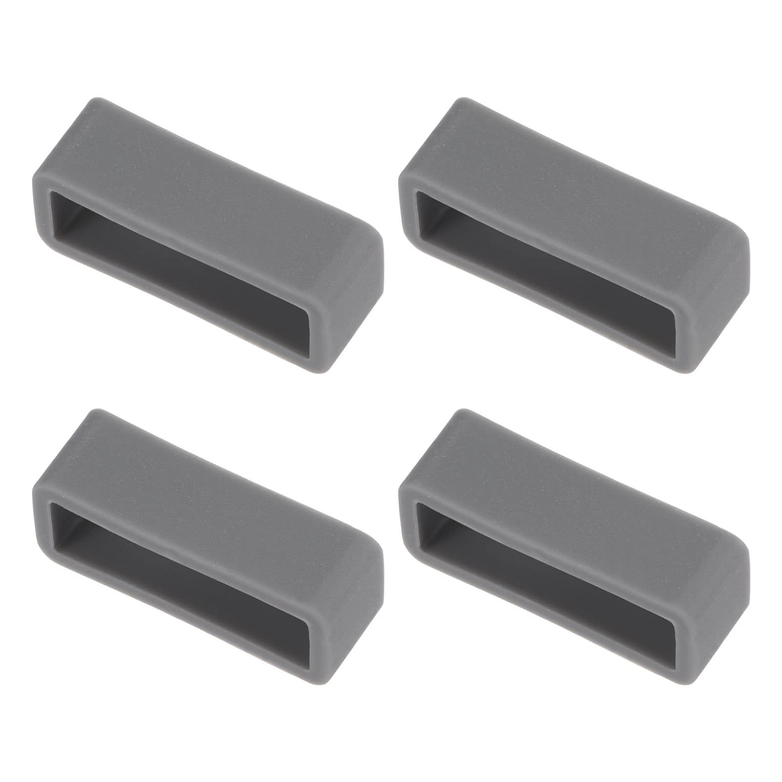 22mm Silicone Watch Band Holder - 4pc Gray Fastener Rings for Secure Fit
