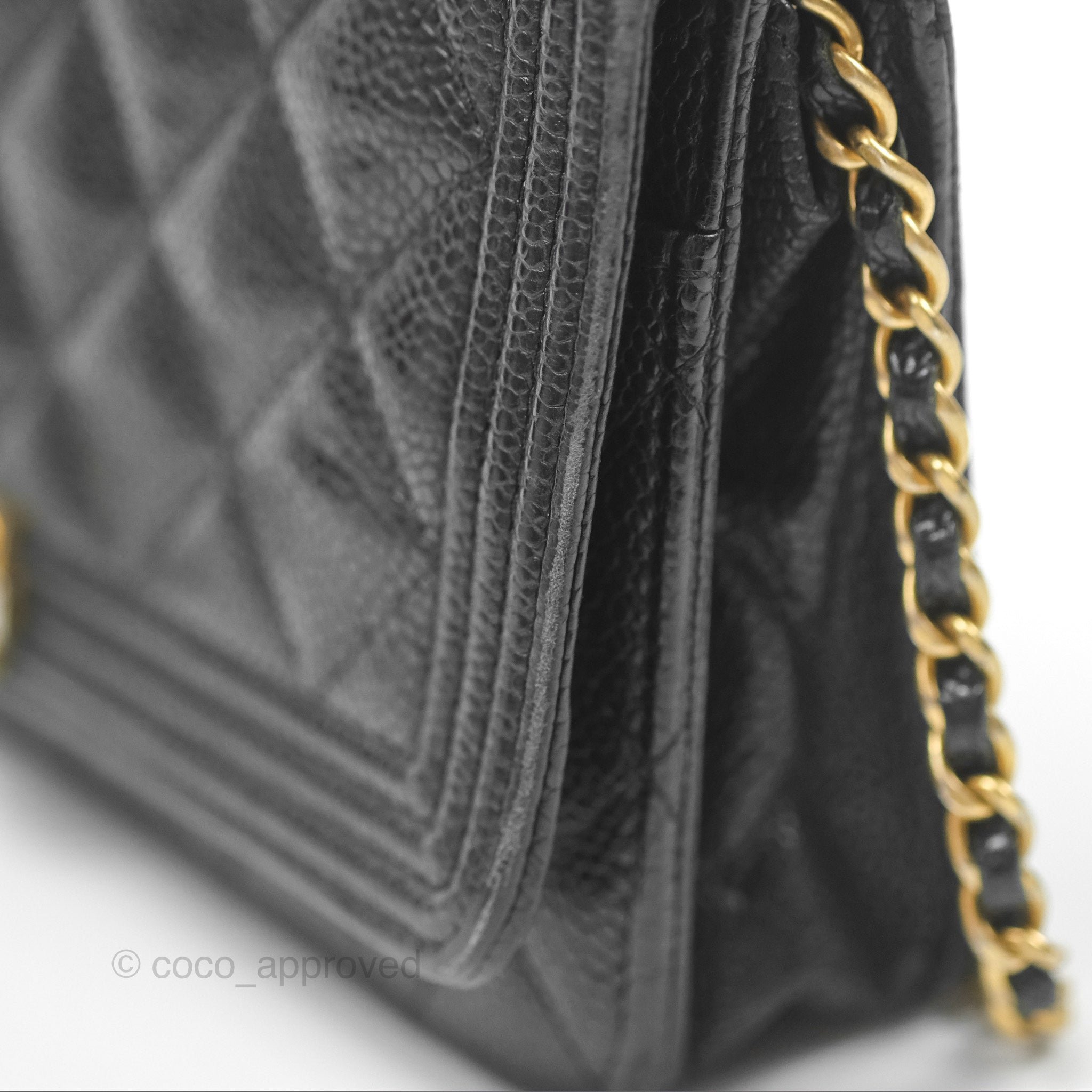 Chanel Boy Wallet on Chain WOC Black Caviar Gold Hardware - Luxury Crossbody Bag for Women, Perfect for Evening Events & Daily Use