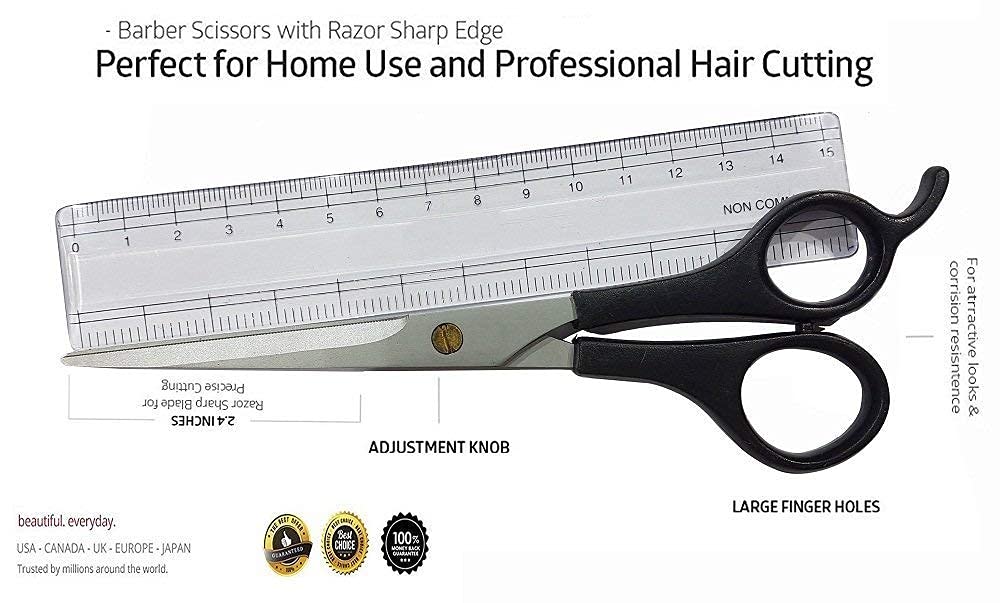 BOXO Professional Hair Cutting Scissors - Smooth & Comfortable Barber Shears for Men, Women & Kids - Precision Styling for Moustache Trimming & Haircuts - Perfect for Home & Salon Use (1pc)