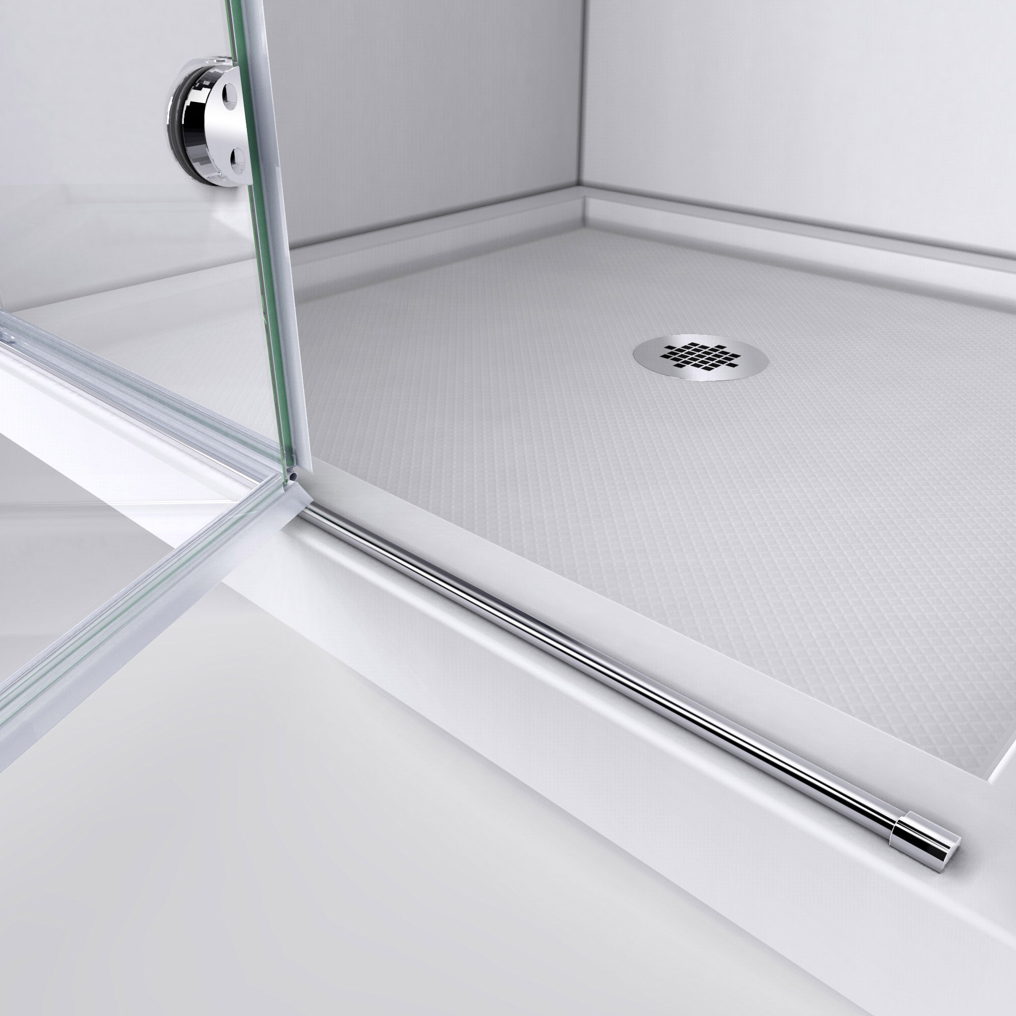 DreamLine Aqua Fold 36x36x76.75 Inch Frameless Bi-Fold Shower Door with Shower Base & QWALL 5 Backwall Kit - Modern Bathroom Upgrade for Small Spaces & Apartment Remodels