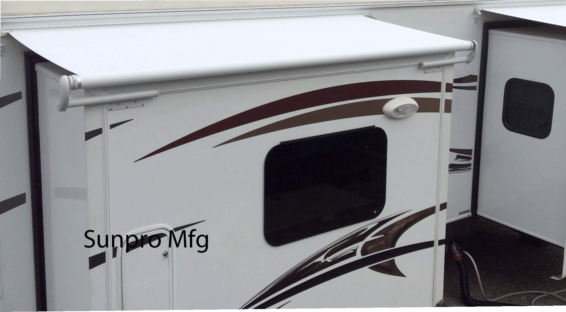 18oz White RV Slide Out Awning Fabric Replacement - Heavy-Duty Waterproof UV-Resistant Vinyl with Welded Bead | 5 Year Warranty | Perfect for Outdoor Camping, Travel Trailers & Motorhome Protection
