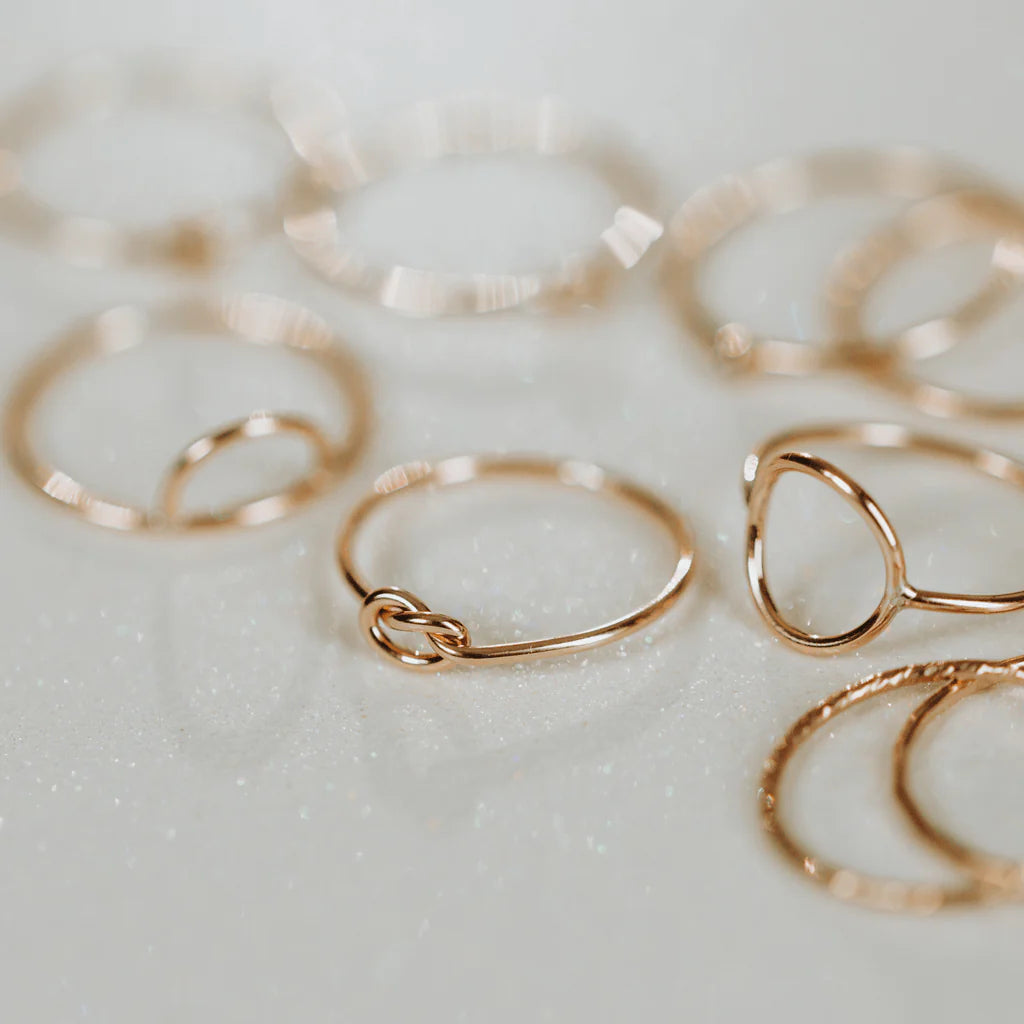 Gold Filled Knot Ring for Women - Dainty Adjustable Minimalist Jewelry Gift for Her - Perfect for Valentine's Day, Anniversary & Everyday Wear