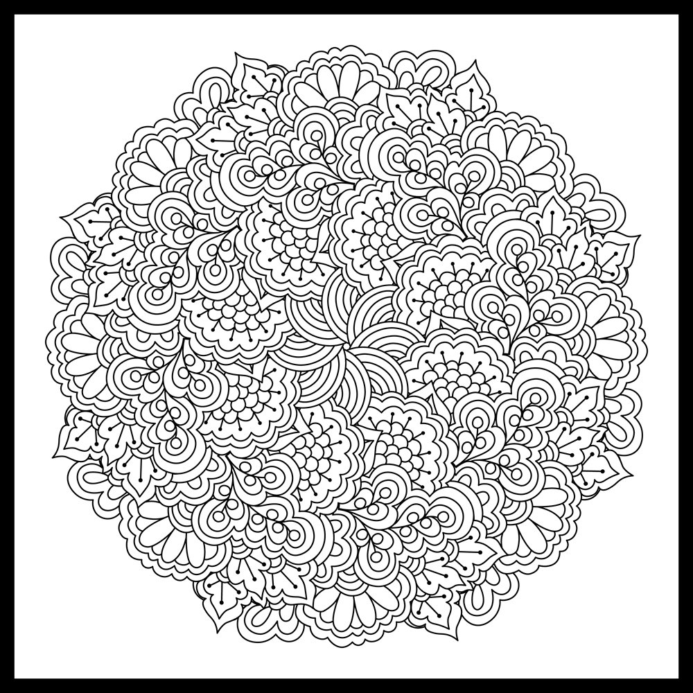 Magic Murals Harmony Flowers ColorMe! Wall Mural - Premium Adult Coloring Wallpaper for Stress Relief & Home Decor - Perfect for Living Rooms, Bedrooms & Creative Spaces