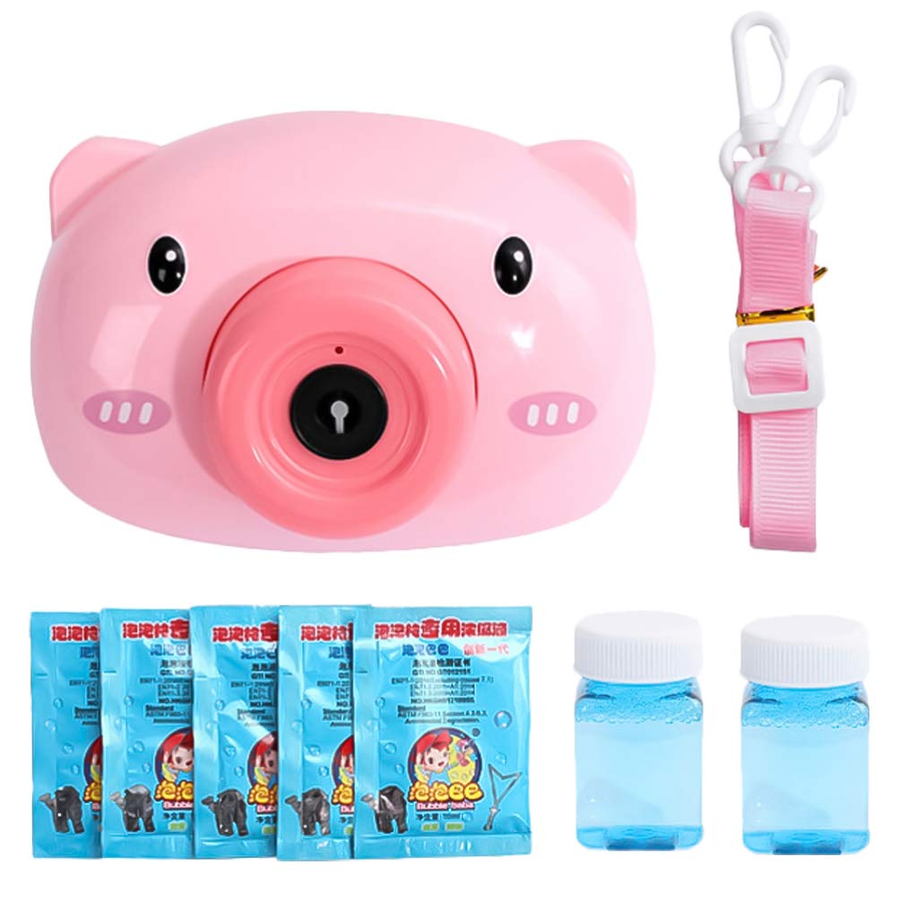 PRETYZOOM Automatic Bubble Blower Machine - Cartoon Pig Electric Bubble Maker Toy for Kids, Birthday Party, Wedding, Outdoor & Indoor Games (Pink, Battery-Free) - Perfect for Backyard Fun, Pool Parties & Baby Bath Time