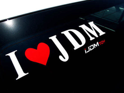 2-Pack I Love JDM Car Vinyl Decals - High Quality Waterproof Stickers for Cars, Laptops & Windows - Perfect for JDM Enthusiasts & Car Modifications - by iJDMTOY LED Light Super Store - Great for Showcasing Your JDM Passion on Vehicles, Laptops or Home Windows