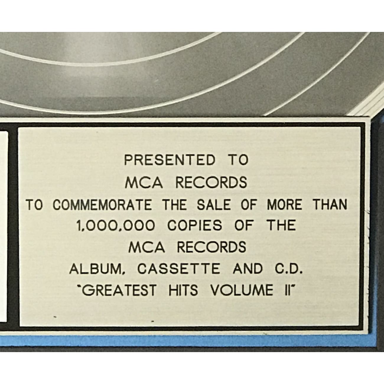 Elton John Greatest Hits Vol II RIAA Platinum Album Award - Classic Vinyl Record for Music Collectors & Home Decor