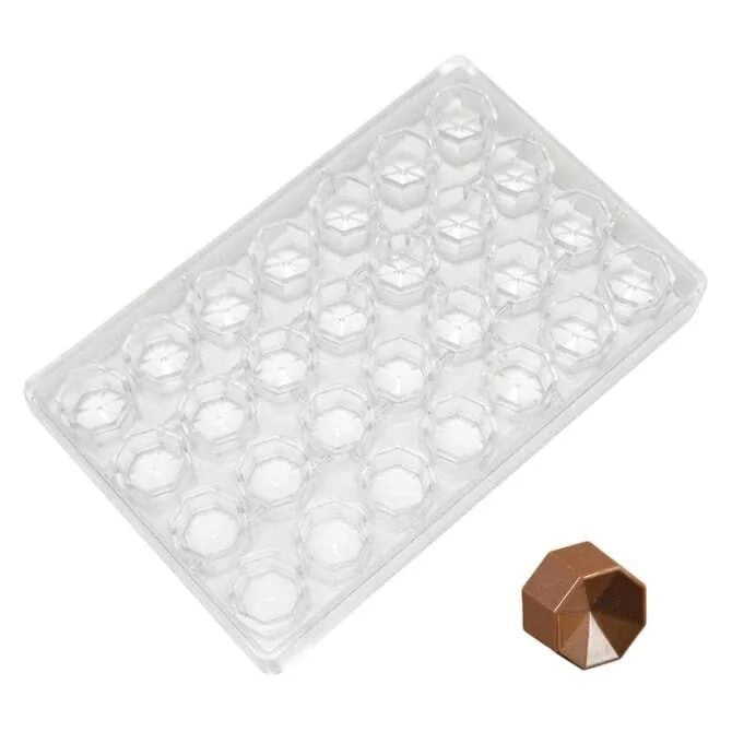OTTOGANO Prisma Octagonal Chocolate Mold - 28 Indents Silicone Baking Mold for Homemade Chocolates, Candies & Desserts | Perfect for Valentine's Day, Christmas & Birthday Gifts