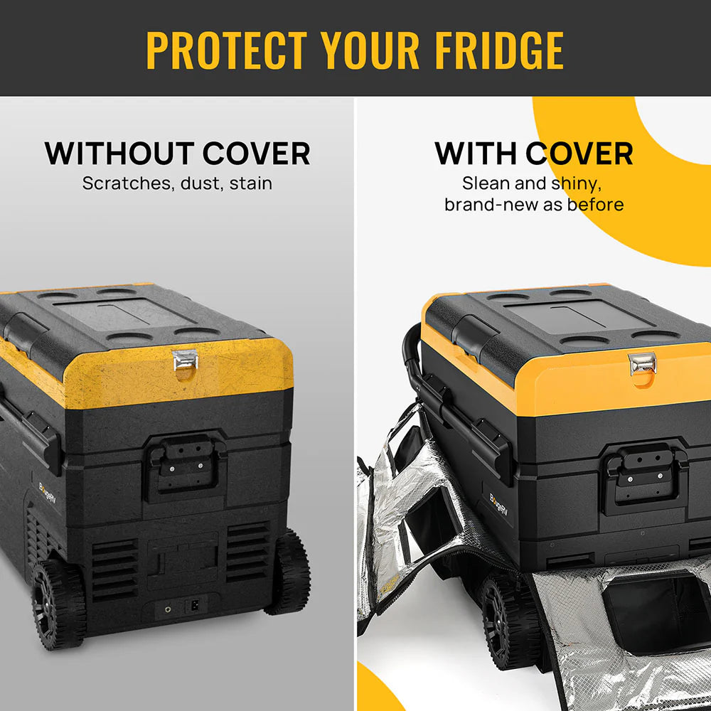 BougeRV 48 Quart Refrigerator Cover - Insulated Protective Case for Camping, RV, Travel & Outdoor Adventures - Durable Weatherproof Cooler Cover for Food Storage & Picnics