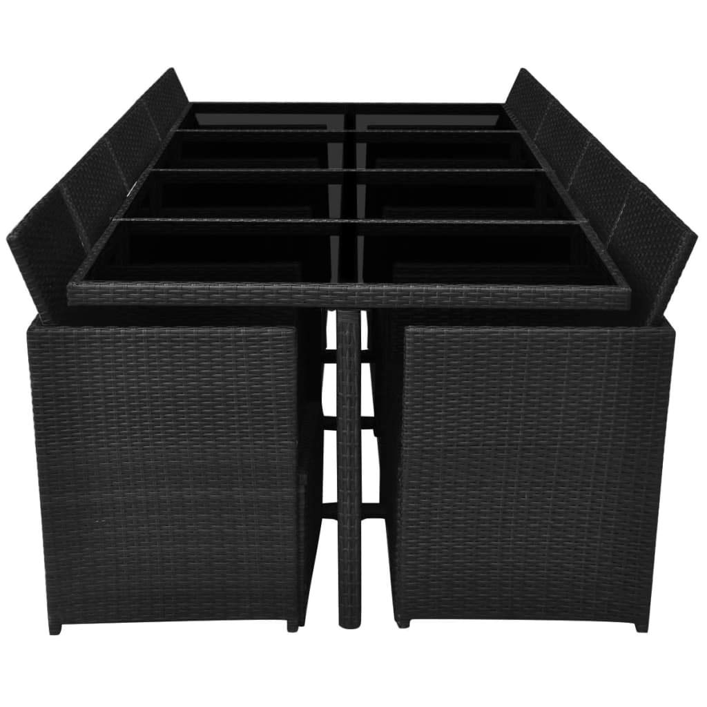 13-Piece Outdoor Dining Set with Large Rectangle Glass Table & Rattan Chairs - Steel Frame Patio Furniture for Backyard, Garden, Poolside or Deck - Perfect for Al Fresco Dining and Outdoor Entertaining