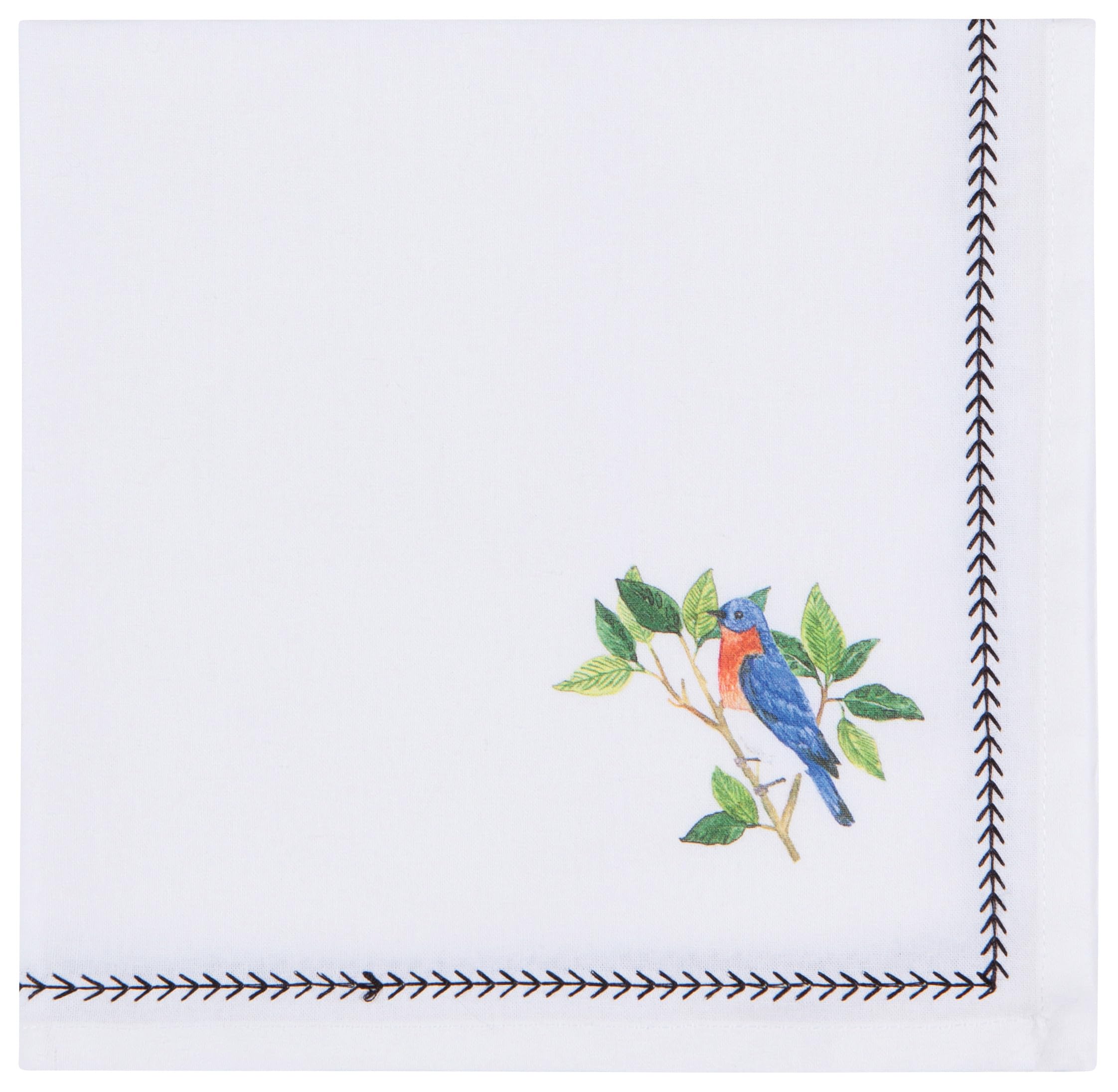 Now Designs Birdsong Cotton Napkins 18x18 Inch, Set of 4 - Soft & Absorbent Kitchen & Dining Table Linens for Everyday Meals, Parties & Home Decor