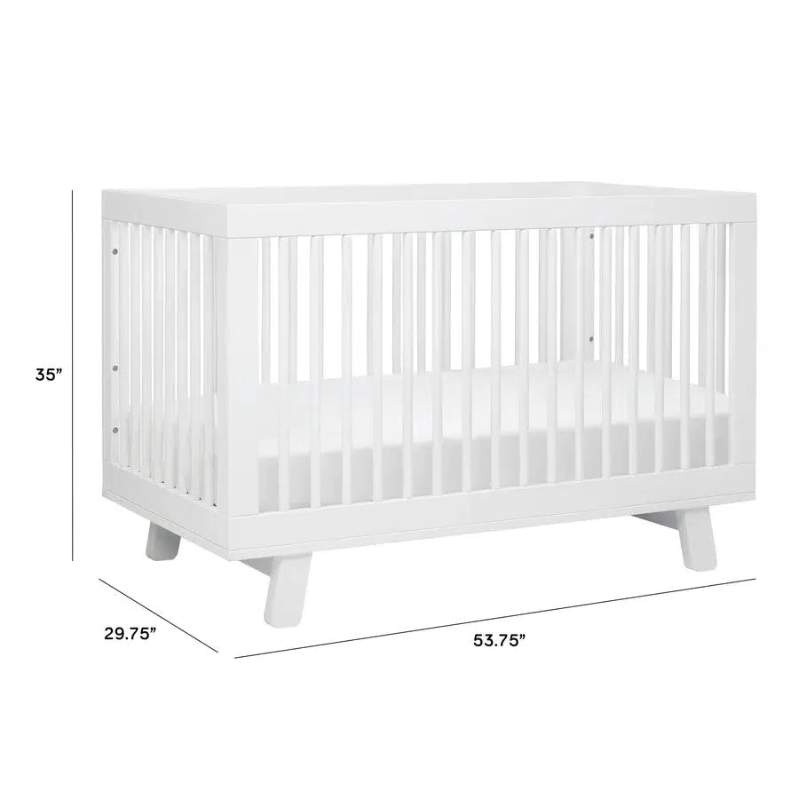 Babyletto Hudson 3-in-1 Convertible Crib - White | Modern Nursery Furniture for Newborn to Toddler | Safe & Stylish Baby Bed for Nursery, Bedroom & Daycare