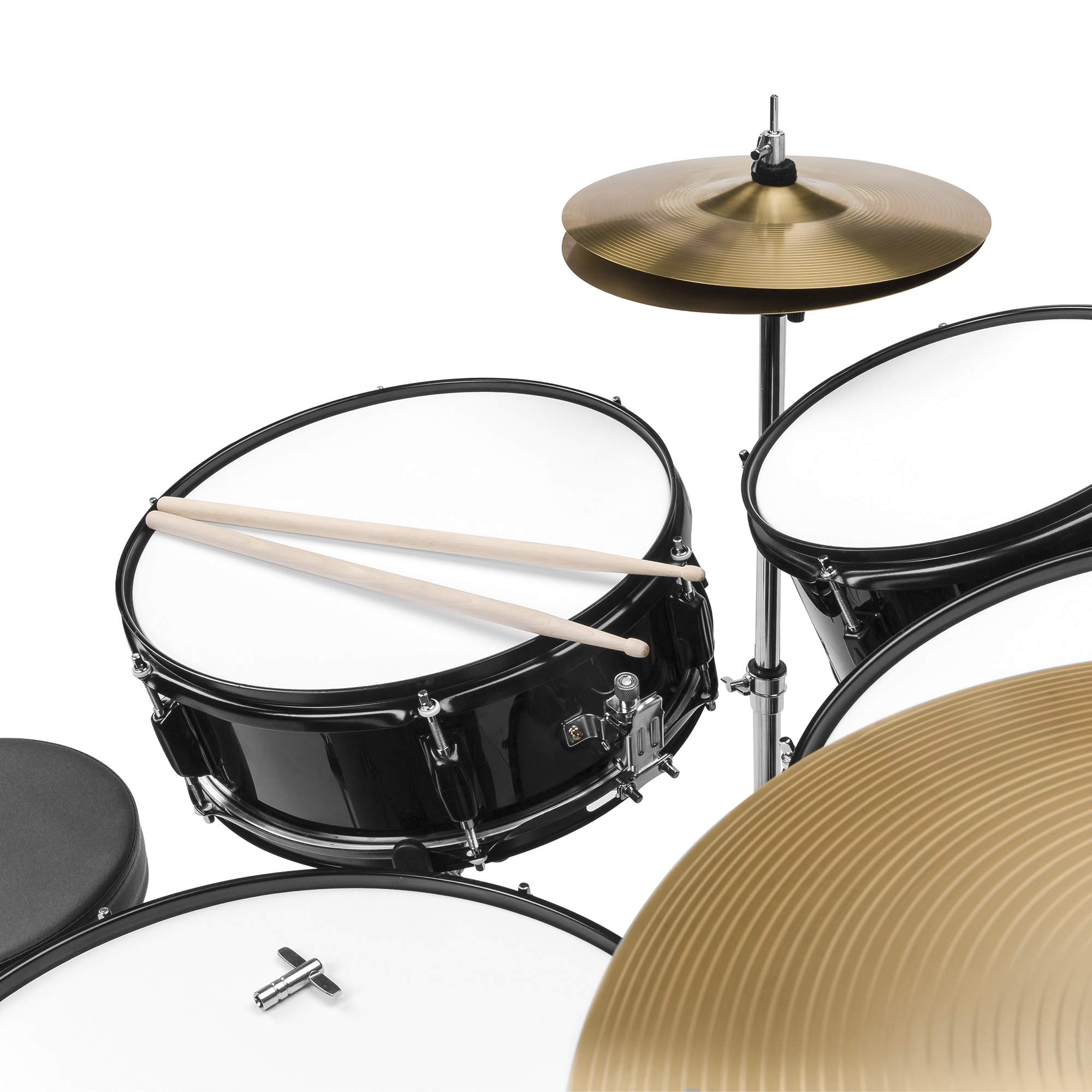 Best Choice Products 5-Piece Full Size Complete Adult Drum Set with Cymbal Stands, Stool, Drum Pedal & Sticks - Professional Black Floor Tom Drum Kit for Home Studio, Live Performances & Music Practice