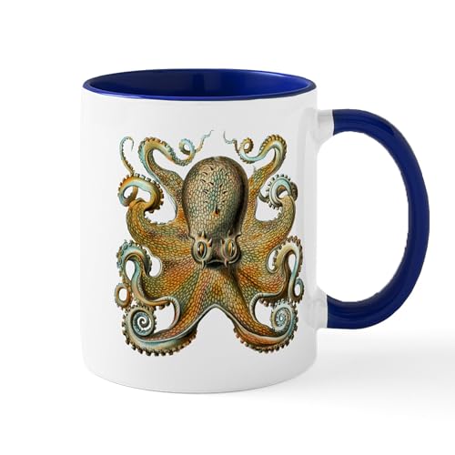 White/Navy Inside - Octopus Mug