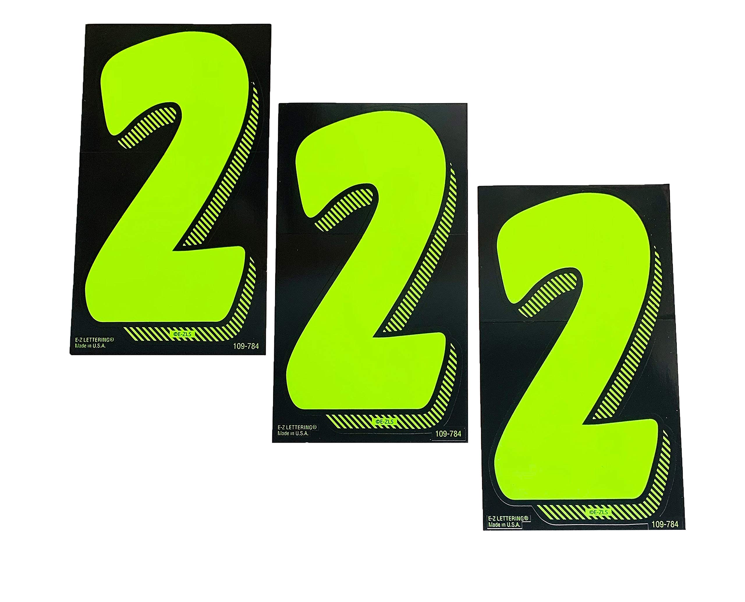 EZ Line Vinyl Decals for Cars - Large Chartreuse Windshield Pricing Number Stickers (Number 2) | Perfect for Retail Stores, Fleets & Car Dealerships