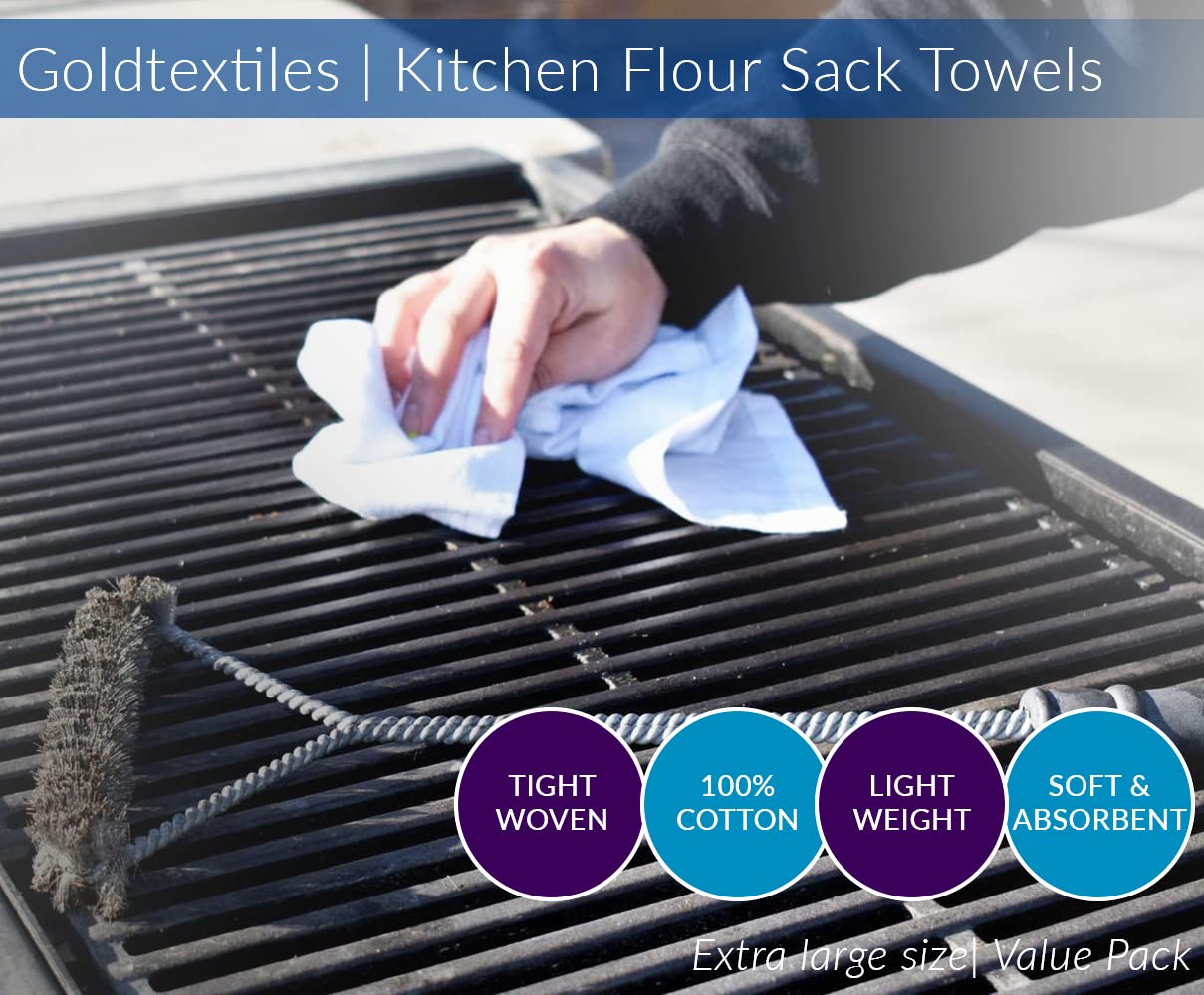 Premium 100% Cotton White Flour Sack Towels (Pack of 192, 28x28 Inches) - Ultra Soft & Highly Absorbent Kitchen Towels for Cooking, Cleaning, and Crafts | Quick-Drying & Machine Washable | Ideal for Restaurants, Bakeries & Home Use