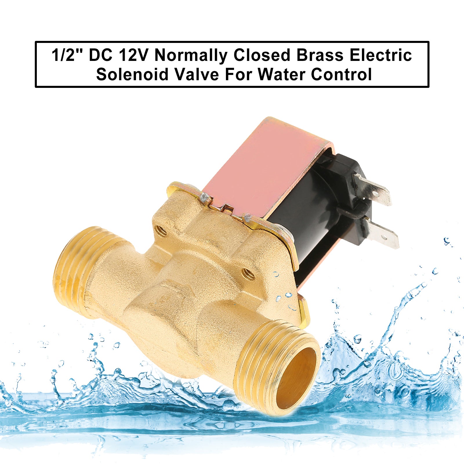 12V DC Normally Closed Brass Electric Solenoid Valve for Water Flow Control - 300mA - Ideal for Irrigation Systems, Water Dispensers, and DIY Plumbing Projects