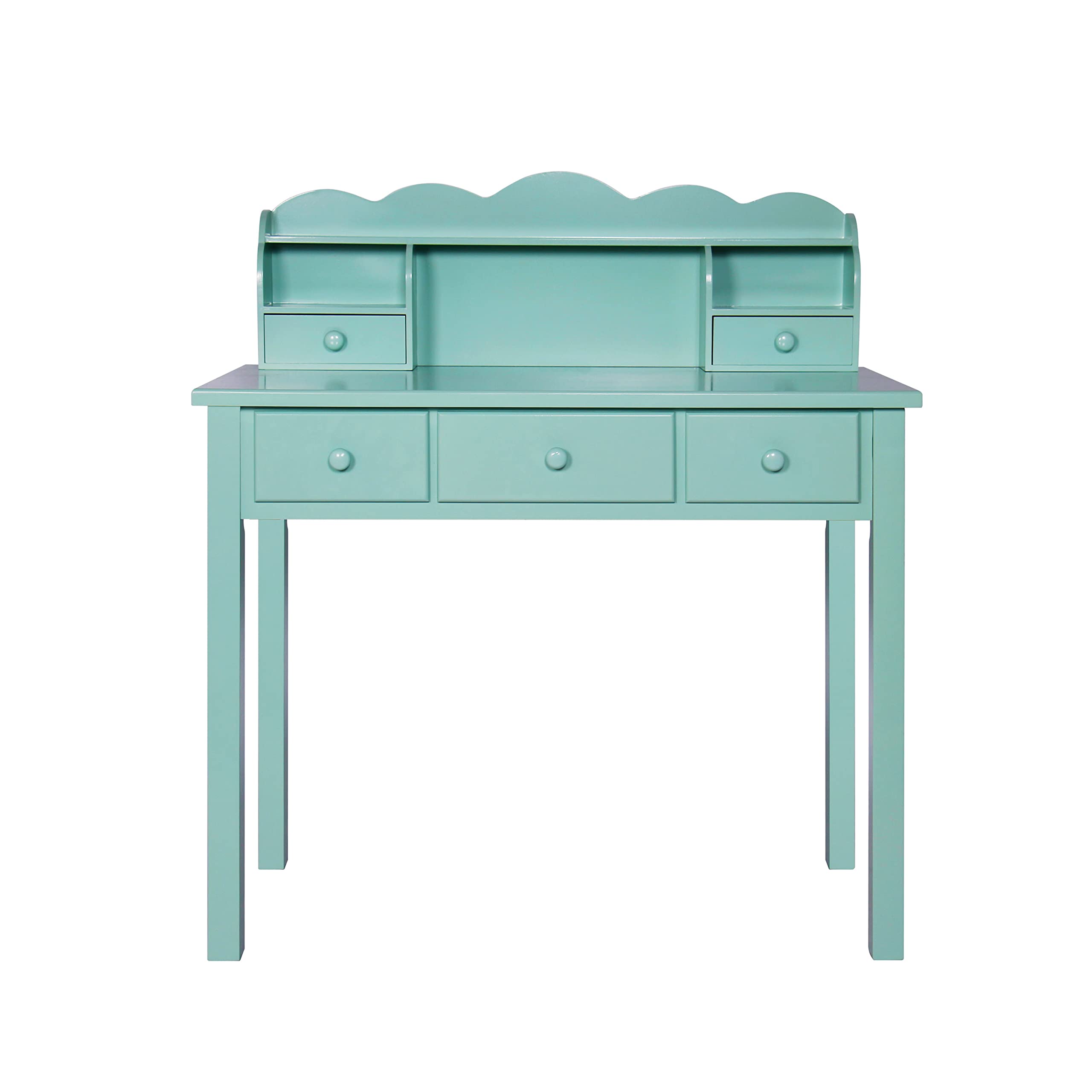 FUNKOCO Home Office Desk with Detachable Hutch & 5 Drawers - Candy Green Computer Workstation for Small Spaces | Perfect for Remote Work, Study & Gaming Setup