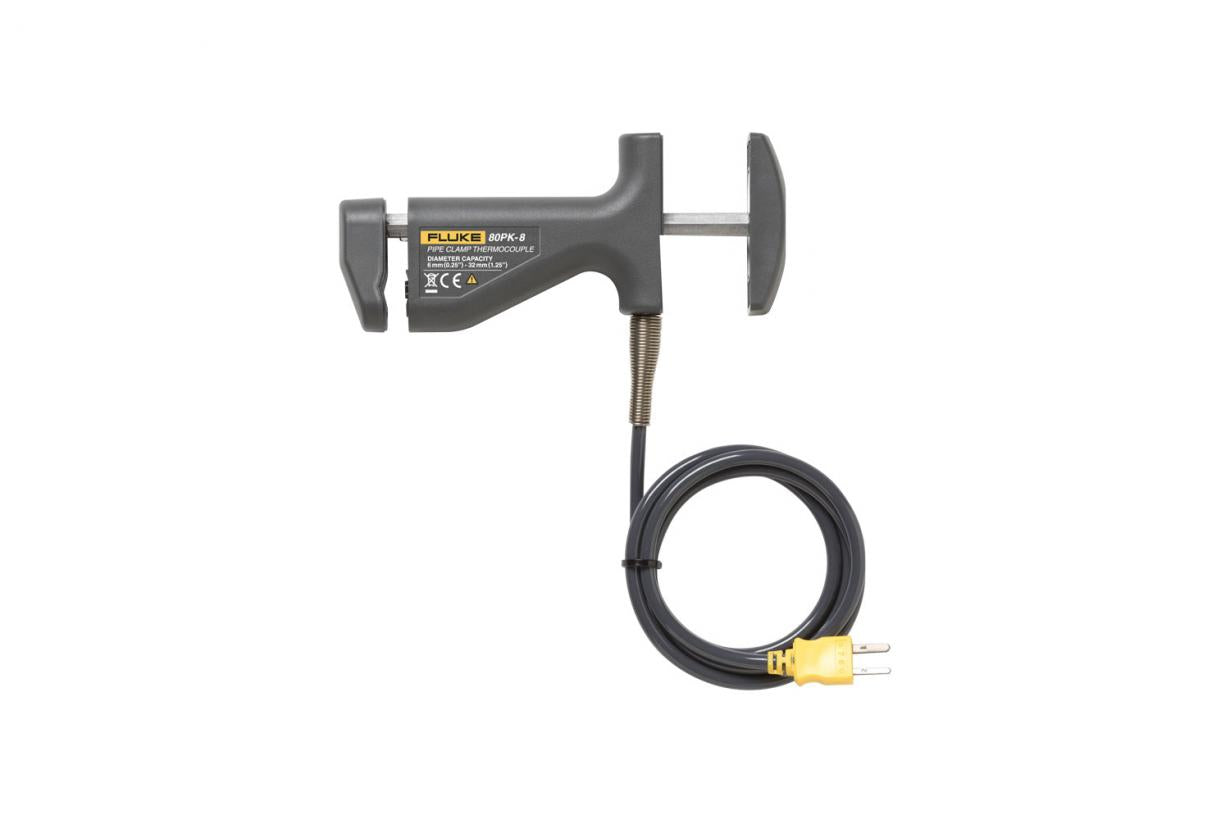 Fluke 80PK-8 Pipe Clamp Temperature Probe | High Accuracy Industrial Thermocouple Sensor | Compatible with Fluke Multimeters | Ideal for HVAC, Plumbing & Industrial Pipe Temperature Measurement