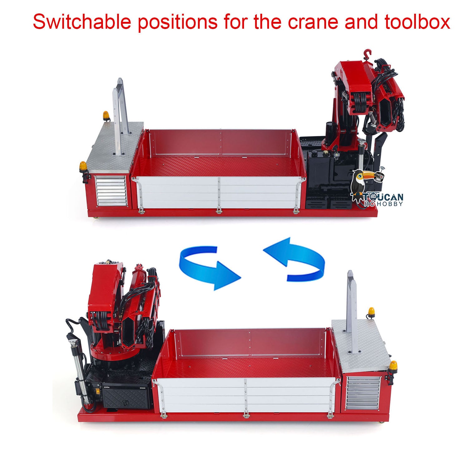 1/14 Scale Metal Cargo Box with Hydraulic Crane for LESU Dumper Truck | DIY Engineering Vehicle Model Accessories | Perfect for RC Construction Play & Display Collections