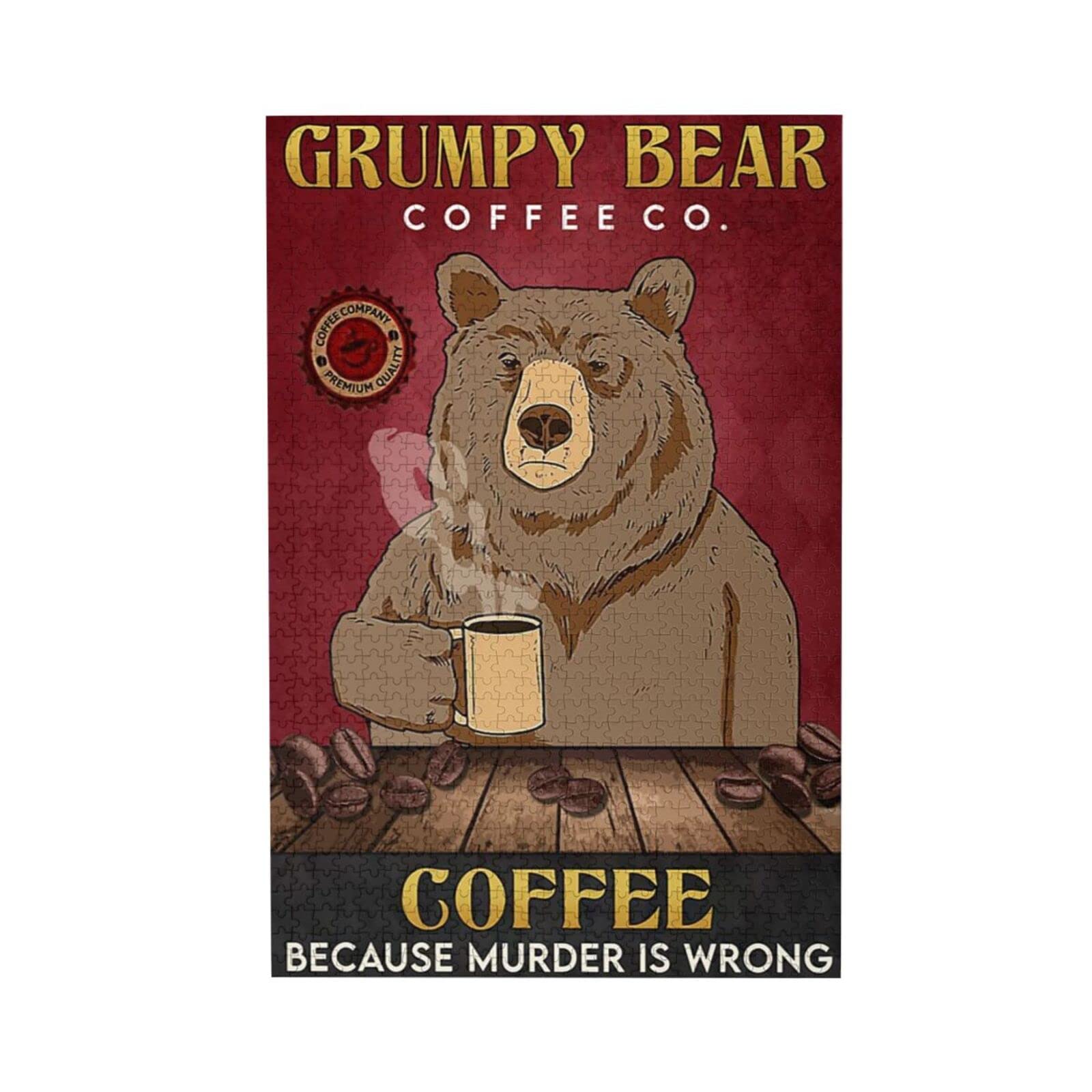 500-Piece Jigsaw Puzzle for Adults - Grumpy Bear Coffee 