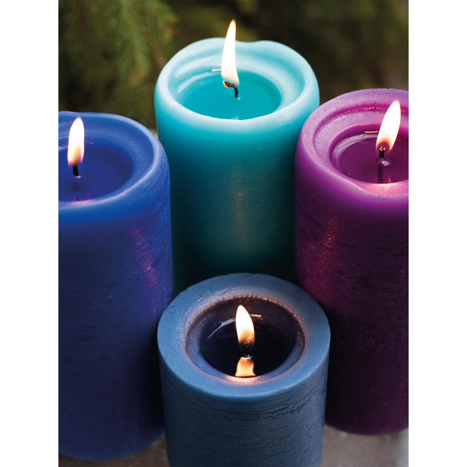CANDWAX 3x8 Inch Pillar Candle Set of 2 - Unscented Non-Drip Decorative Rustic Candles for Weddings, Home Decor & Interior Design - Light Turquoise Candles for Centerpieces, Tablescapes & Romantic Ambiance