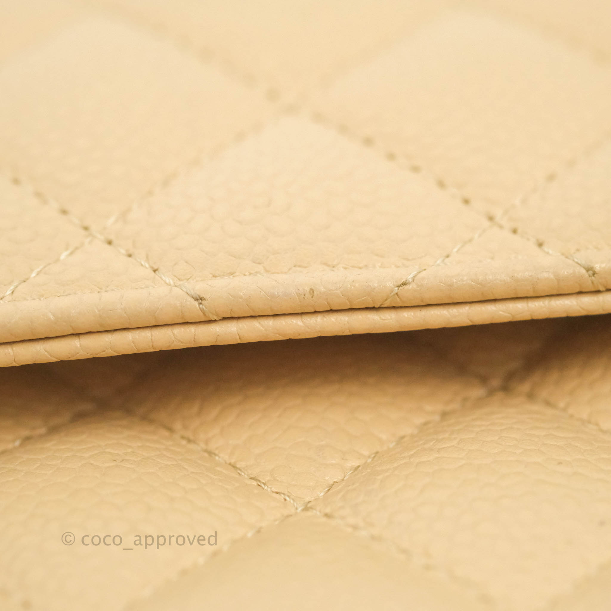 Chanel Classic M/L Medium Flap Bag - Quilted Beige Caviar Leather with Gold Hardware | Luxury Shoulder Bag for Women, Perfect for Work, Parties & Special Occasions