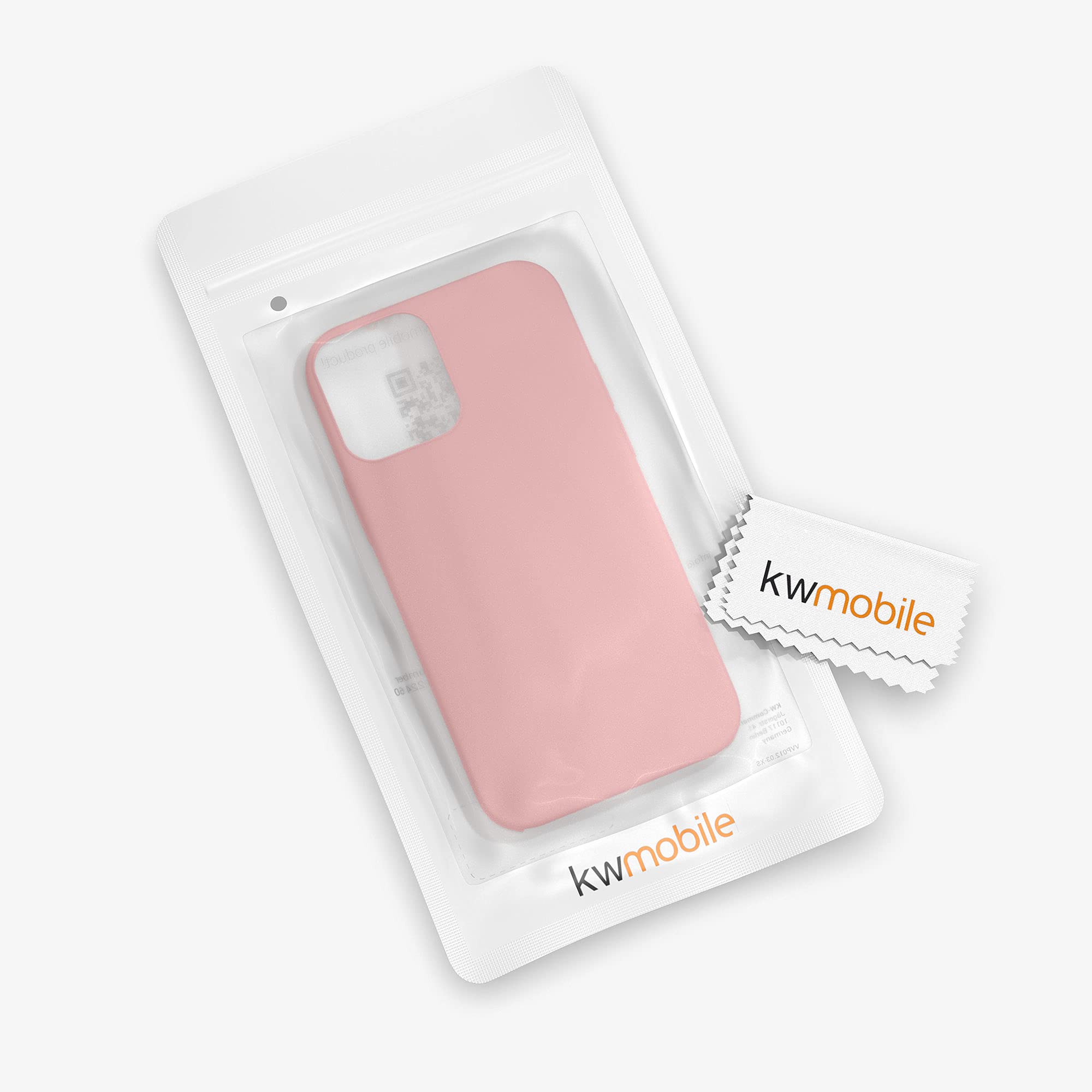 kwmobile Premium TPU Silicone Case for Apple iPhone 12 & iPhone 12 Pro - Soft Matte Finish, Shockproof Protection - Winter Rose Color - Perfect for Everyday Use & Outdoor Activities