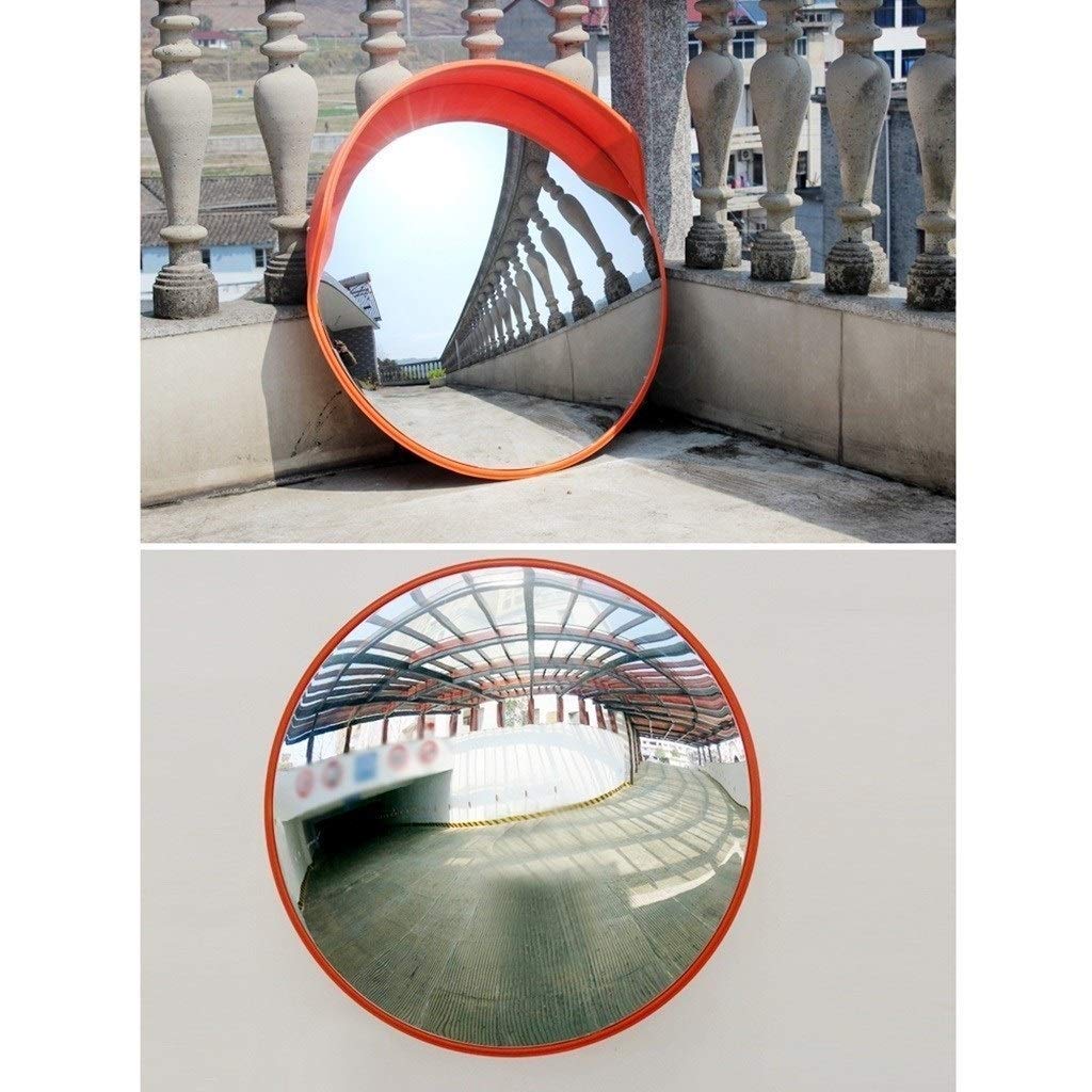 45-120CM Shatterproof Convex Car Mirror - Wide Angle Blind Spot Safety Mirror for Parking & Traffic (45CM, Black) - Perfect for Driveways, Garages & Tight Parking Spaces