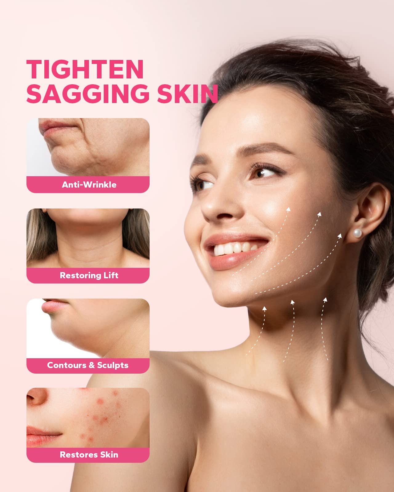 FairyFace V Line Shaping Face Masks (7 Pack) - Double Chin Reducer & Lifting Hydrogel Collagen Mask with Aloe Vera & Seaweed Extract - Anti-Aging & Anti-Wrinkle Treatment for Firming & Slimming - Perfect for Spa Night, Self-Care Routine & Travel Skincare