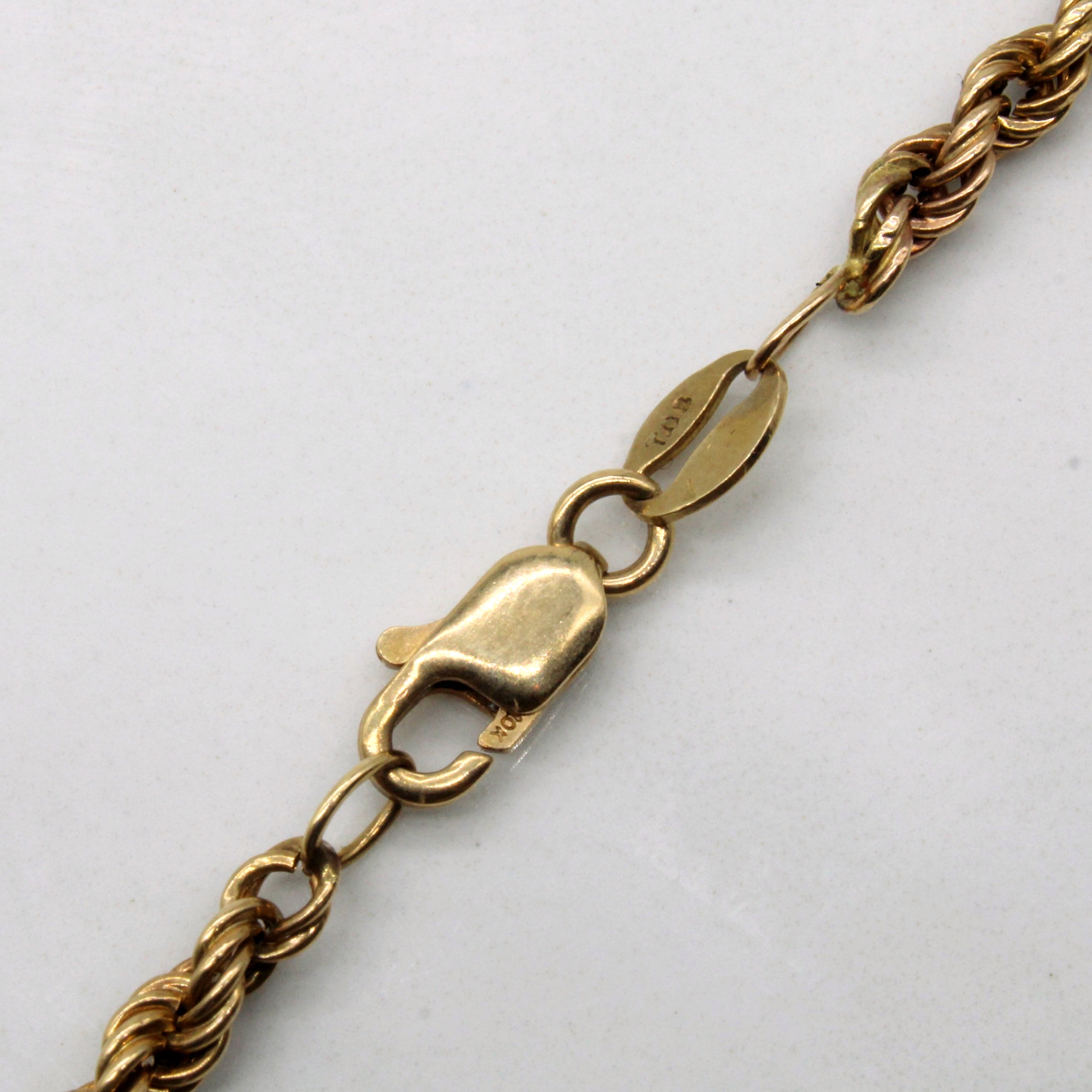 10K Yellow Gold Rope Chain Necklace 24 Inch - Durable & Stylish Jewelry for Men and Women - Perfect for Everyday Wear, Gifts & Special Occasions