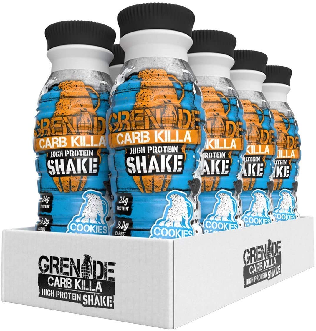 Grenade Carb Killa Protein Shake - Cookies & Cream Flavor, 330ml (Pack of 8) | High Protein Low Carb Drink for Post-Workout Recovery, Meal Replacement & Weight Management