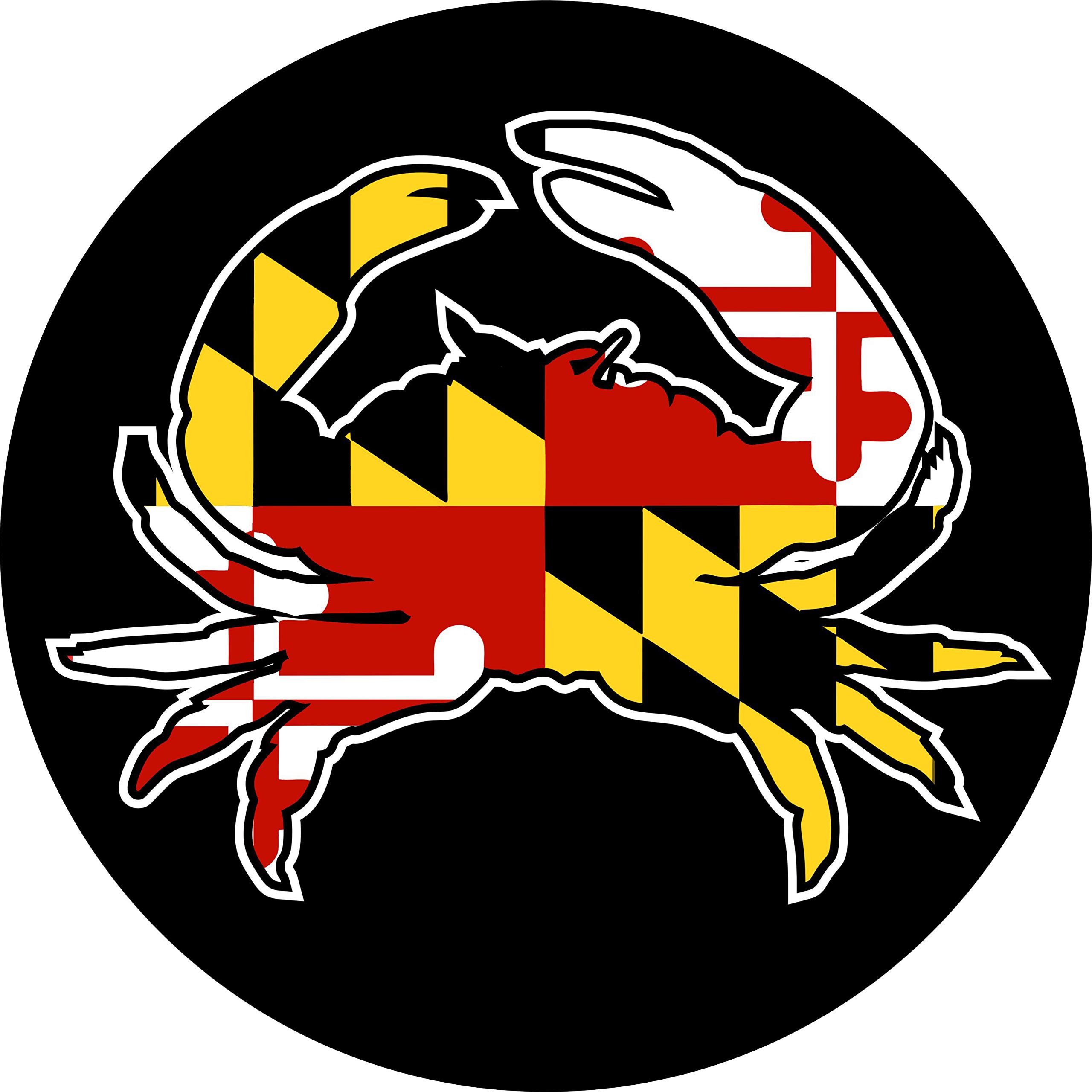 Maryland State Crab Flag Custom Spare Tire Cover - Fits Any Make/Model (255/70R18 & More) | Backup Camera Compatible | Perfect for Beach Trips & Tailgating