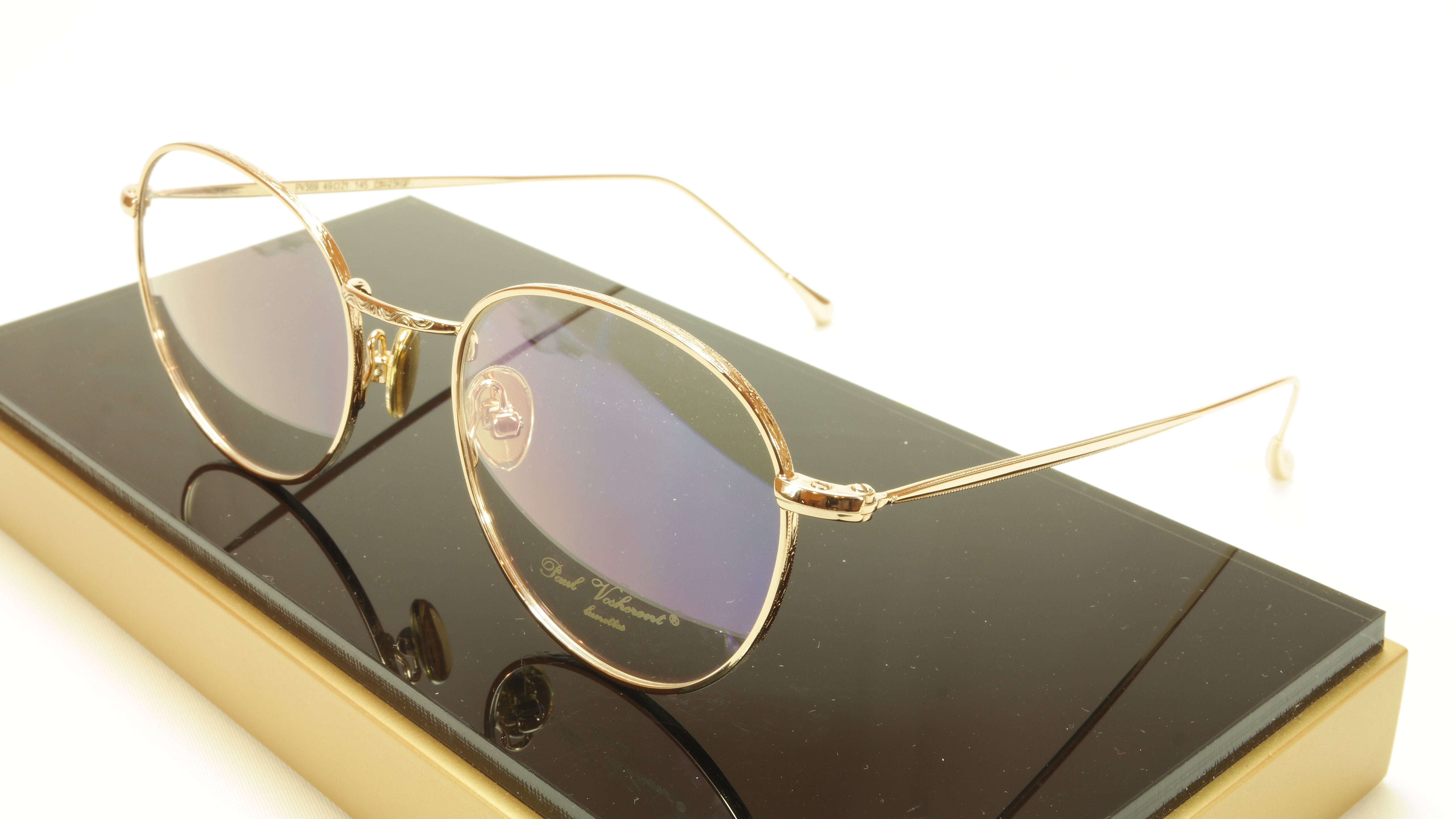 Paul Vosheront PV369 C1 Gold Plated Eyeglasses Frame - Italian Made 49-21-145 Size - Premium Fashion Eyewear for Men & Women - Perfect for Work, Dating & Special Occasions