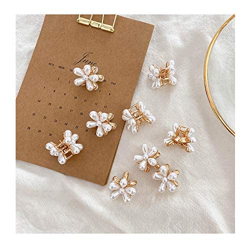 FAMEZA 10pcs Mini Pearl Hair Barrettes for Women & Girls - Sweet Artificial Pearl Hair Clips, Floral Hair Pins for Wedding, Party & Everyday Use | Perfect for Bridal Accessories, Prom, Date Night & Office Hairstyles