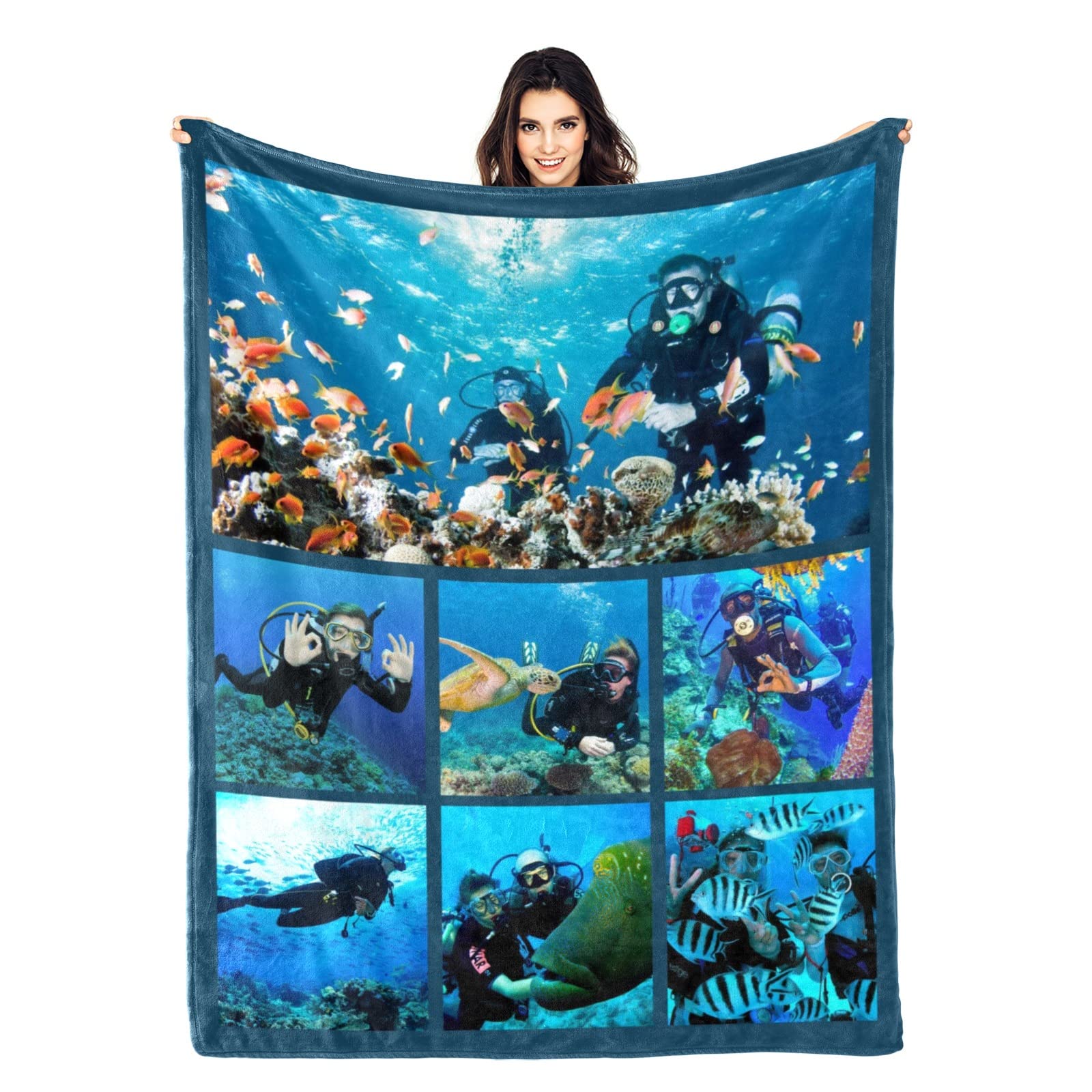 Personalized Photo Blanket - Custom Picture Throw Blanket for Family, Couples & Kids | Unique Gift for Birthday, Anniversary & Wedding | Cozy Home Decor & Thoughtful Present