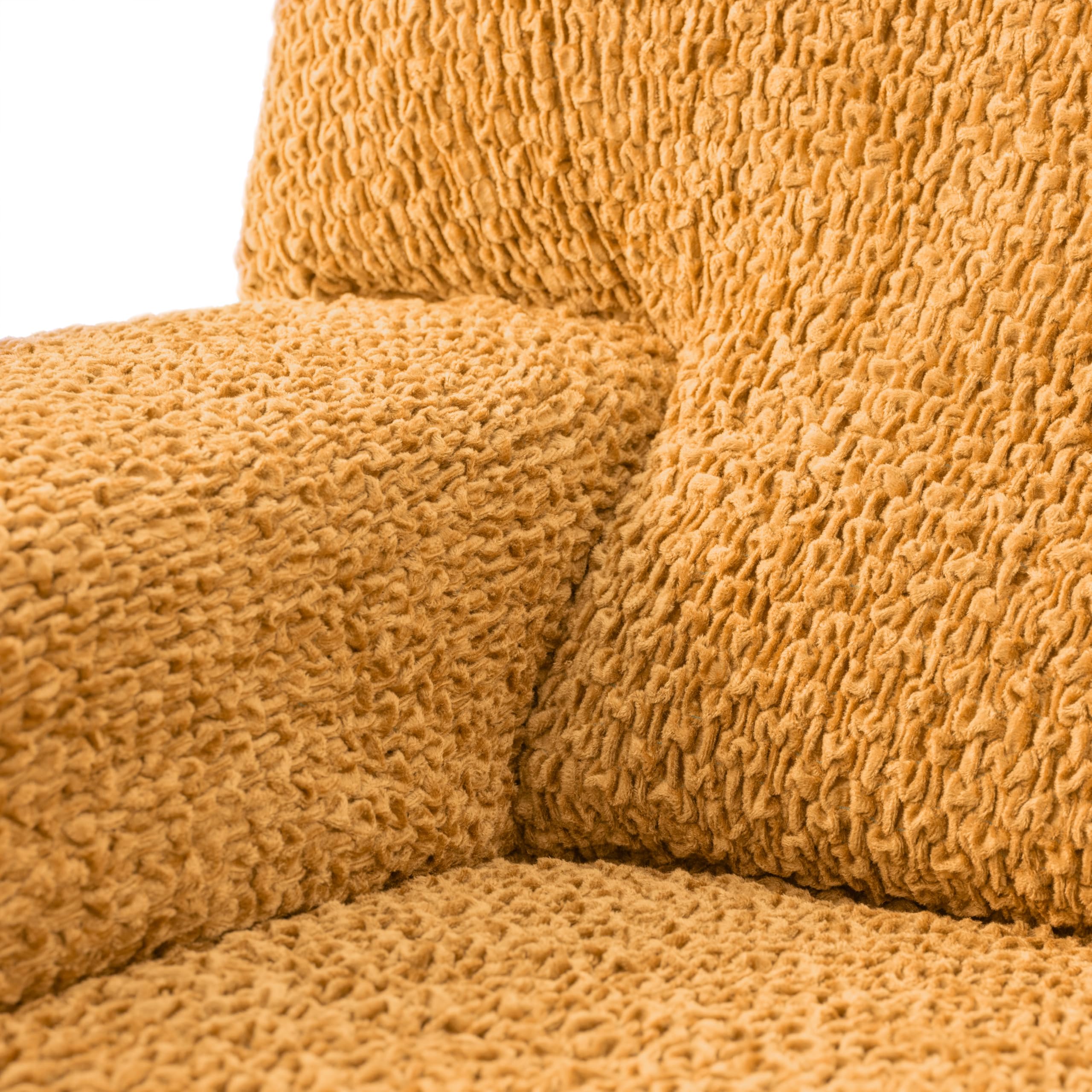 PAULATO BY GA.I.CO. Stretch Sofa Slipcover - Velvet Couch Cover Protector for Pets - Soft Polyester Fabric Washable Sofa Cover - 1-Piece Form Fit Cushion Cover (Mango) - Perfect for Living Room, Family Room & Pet-Friendly Homes