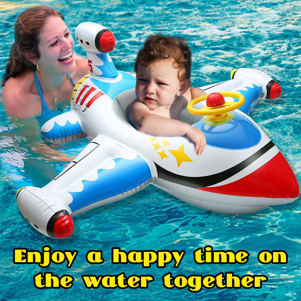 Inflatable Baby Pool Float for Toddlers Age 1-4 - Safe Swim Ring with Seat, Steering Wheel & Horn - Summer Water Toy for Kids - Perfect for Pool, Beach & Backyard Fun - Boys & Girls Ride-On Raft