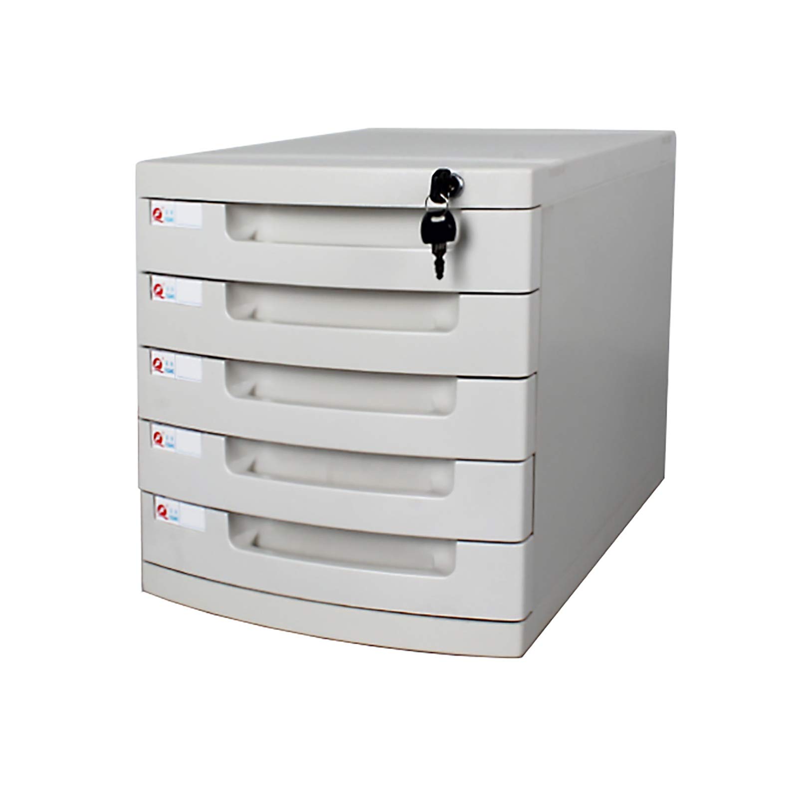 5-Tier A4 File Cabinet with Security Lock & Label Index - Desktop Organizer for Office, Home, Kitchen & Vanity - Perfect for Document Storage & Workspace Organization (5 Layers)
