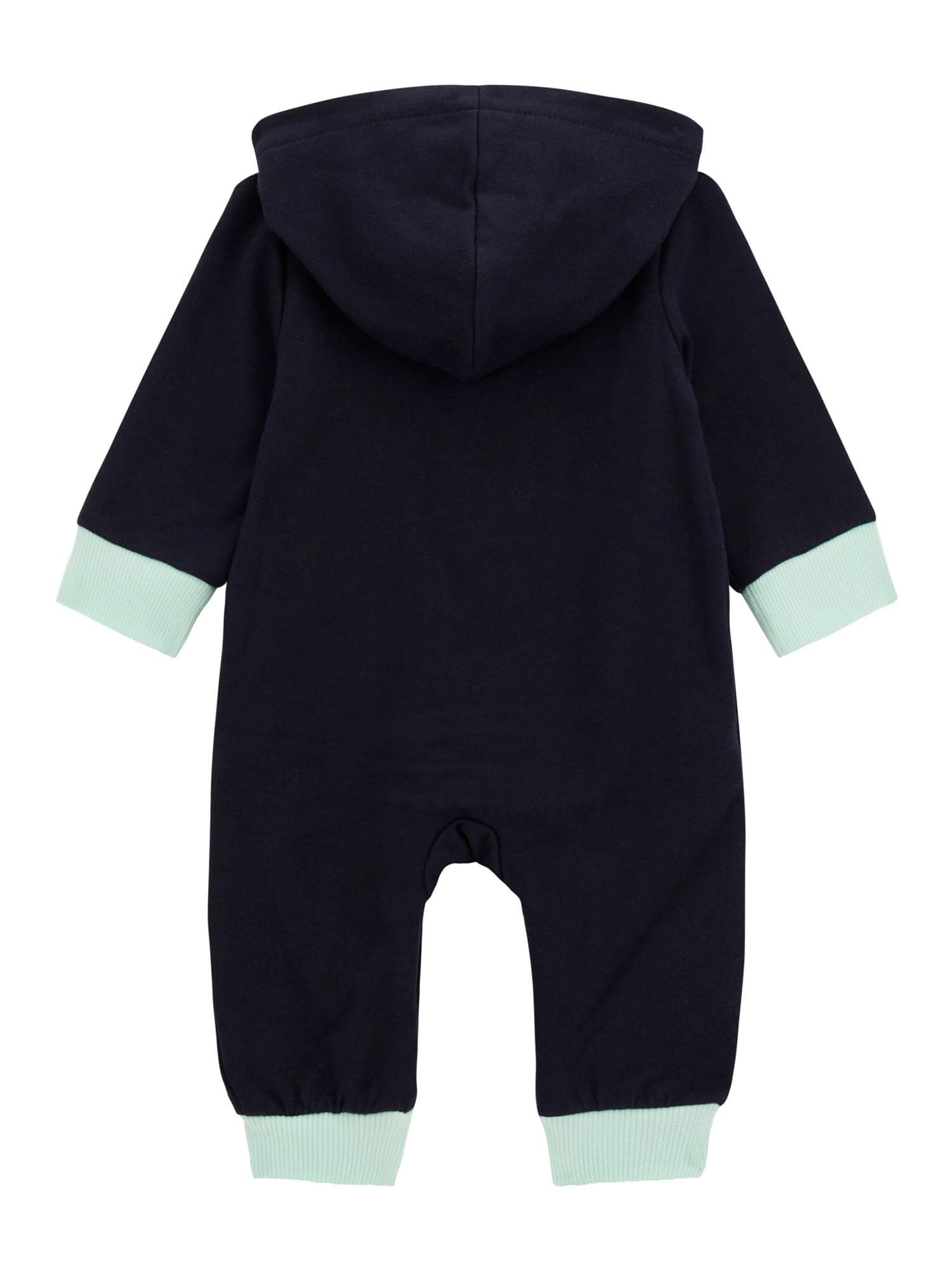 GUESS Baby Boys Eco-Friendly Terry Long Sleeve Hooded Onesie - Soft Cotton Romper for Newborns & Infants - Perfect for Playtime, Lounging & Photo Shoots
