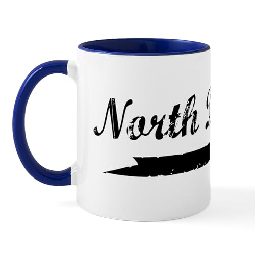 White/Navy Inside - North Dakota (Vintage] Mug