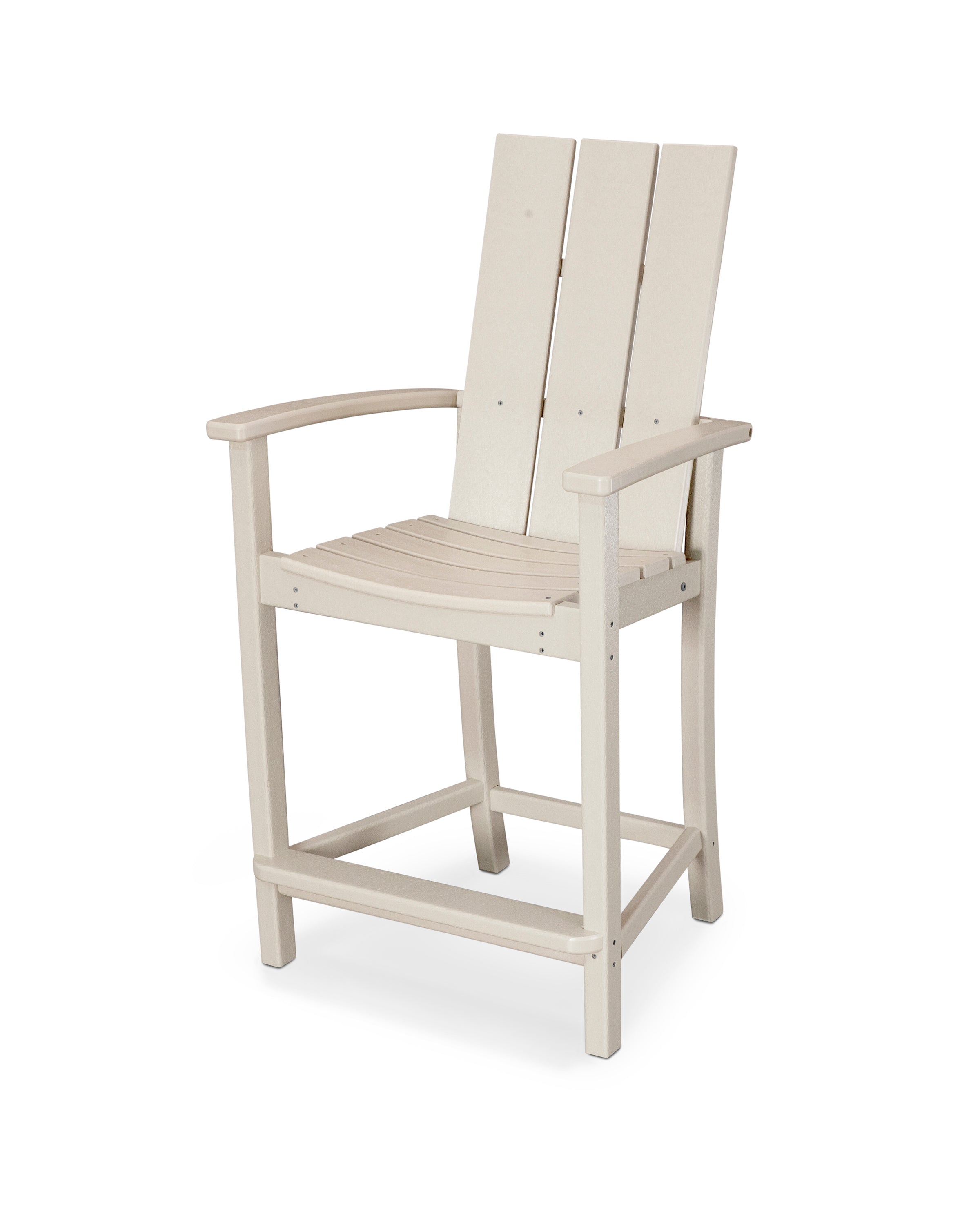 POLYWOOD Modern Adirondack Counter Height Chair - Durable Outdoor Bar Stool for Patio, Deck, Poolside & Garden - Weather-Resistant Poly Lumber Furniture