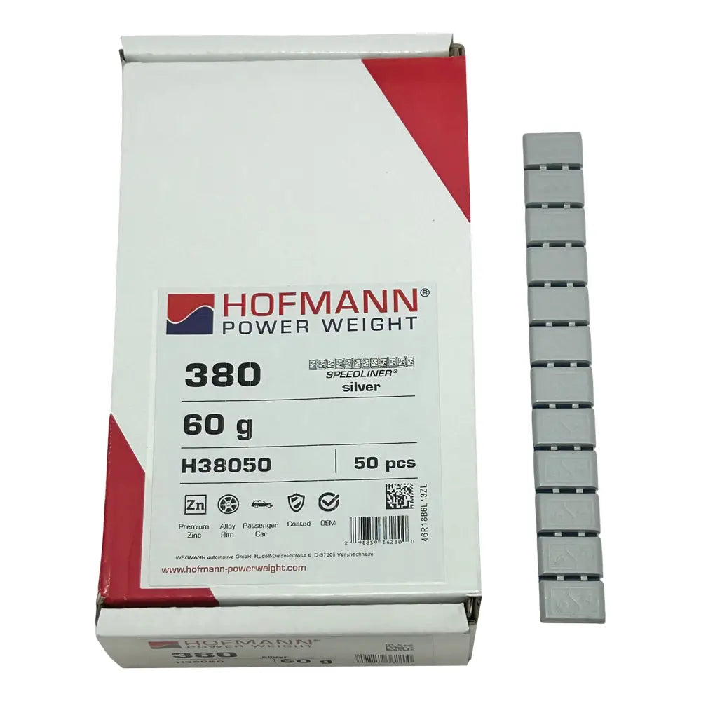 Hofmann Type 380 Gray Adhesive Wheel Weights - Zinc Alloy (5g Each, 600-Piece Pack) - Perfect for Tire Balancing, Auto Repair & Wheel Alignment