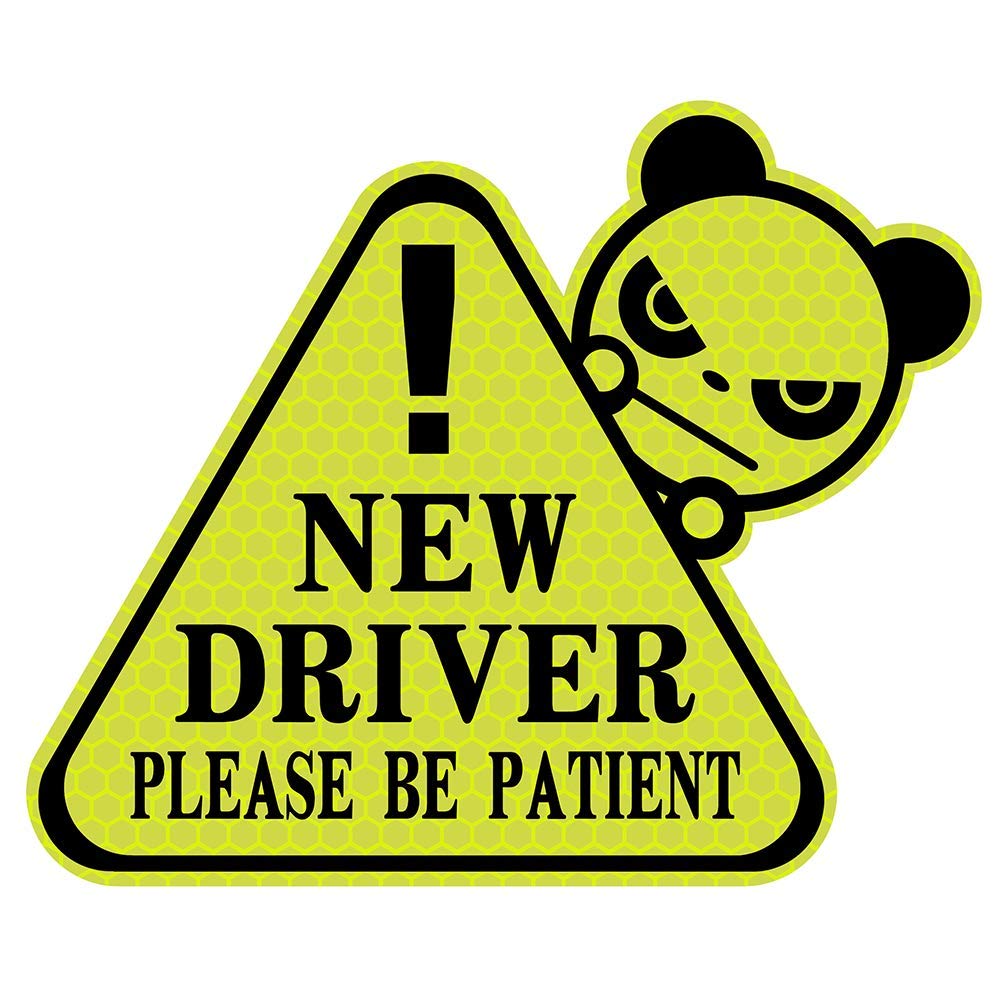 Funny New Driver Sticker for Car - Reflective Waterproof Student Driver Decal - Perfect for Graduation Gifts & Safe Driving Practice (Yellow)