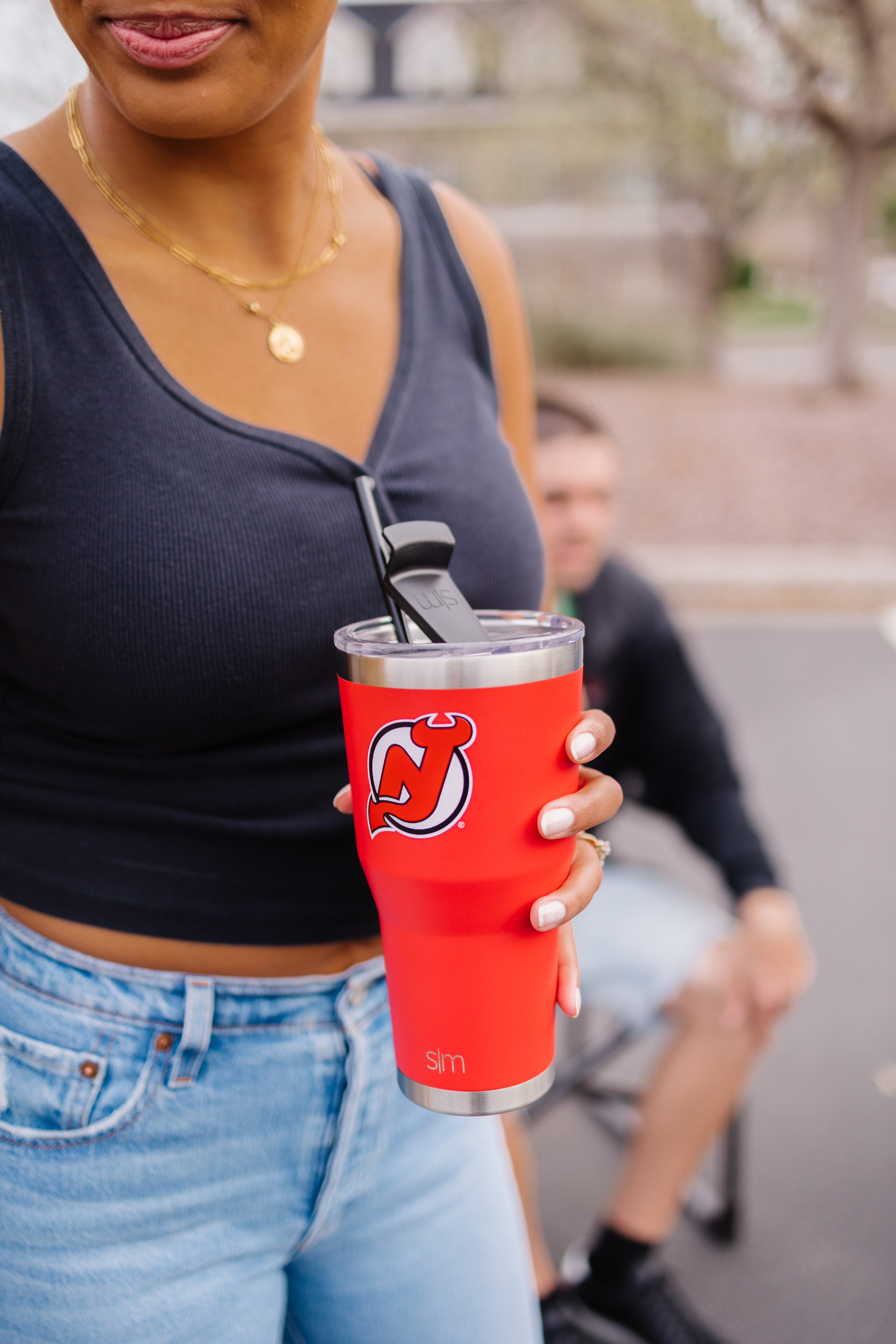 NHL® 30oz Insulated Tumbler with Flip Lid & Straw - Leakproof Stainless Steel Travel Mug for Hot & Cold Drinks - Perfect for Hockey Games, Camping, and Office Use