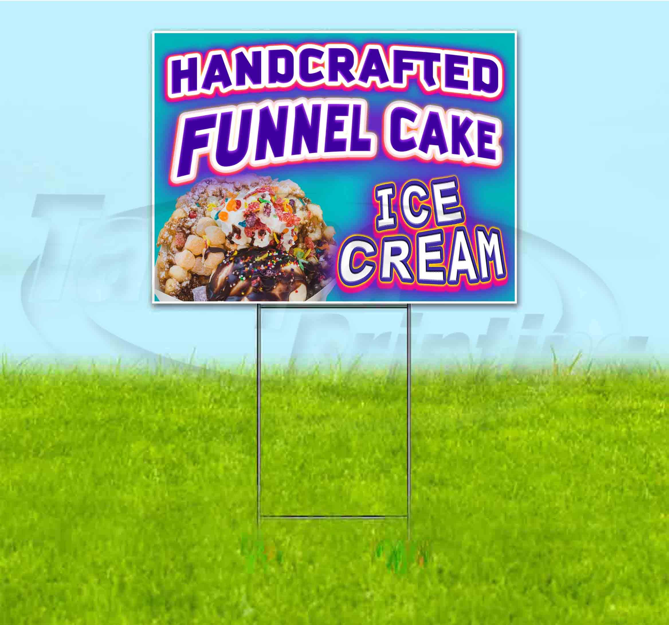 Handmade Funnel Cake Ice Cream Yard Sign - 18