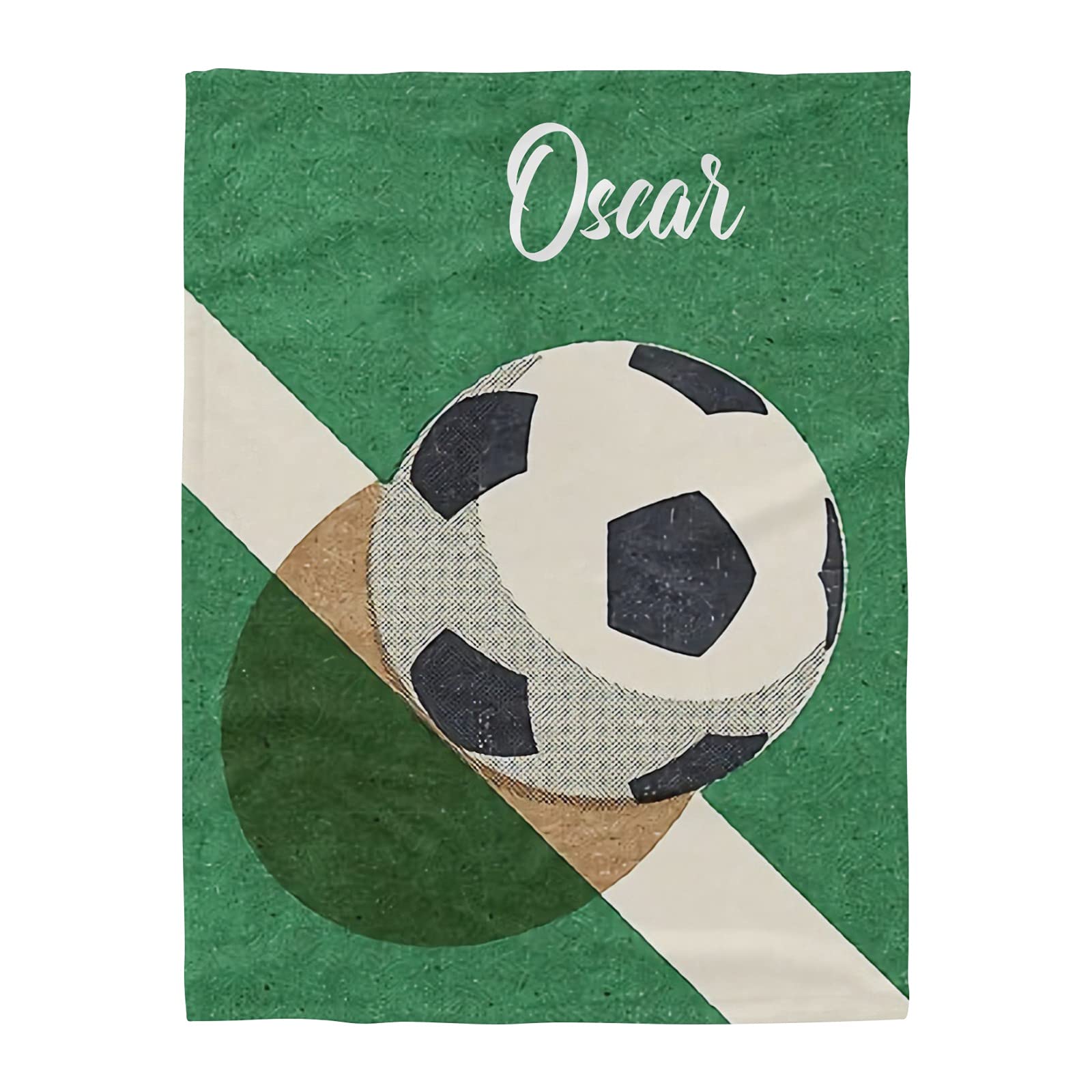 Custom Personalized Soccer Ball Fleece Throw Blanket - Super Soft 60x80 Inch Sports Blanket with Name Text - Perfect for Couch, Sofa, Bed & Game Day Snuggles